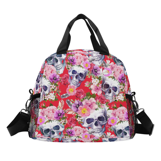 All Floral rose skull Over Printing Lunch Bag