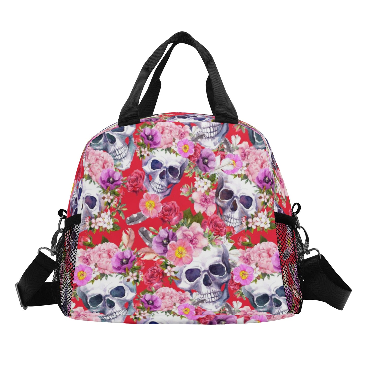 All Floral rose skull Over Printing Lunch Bag