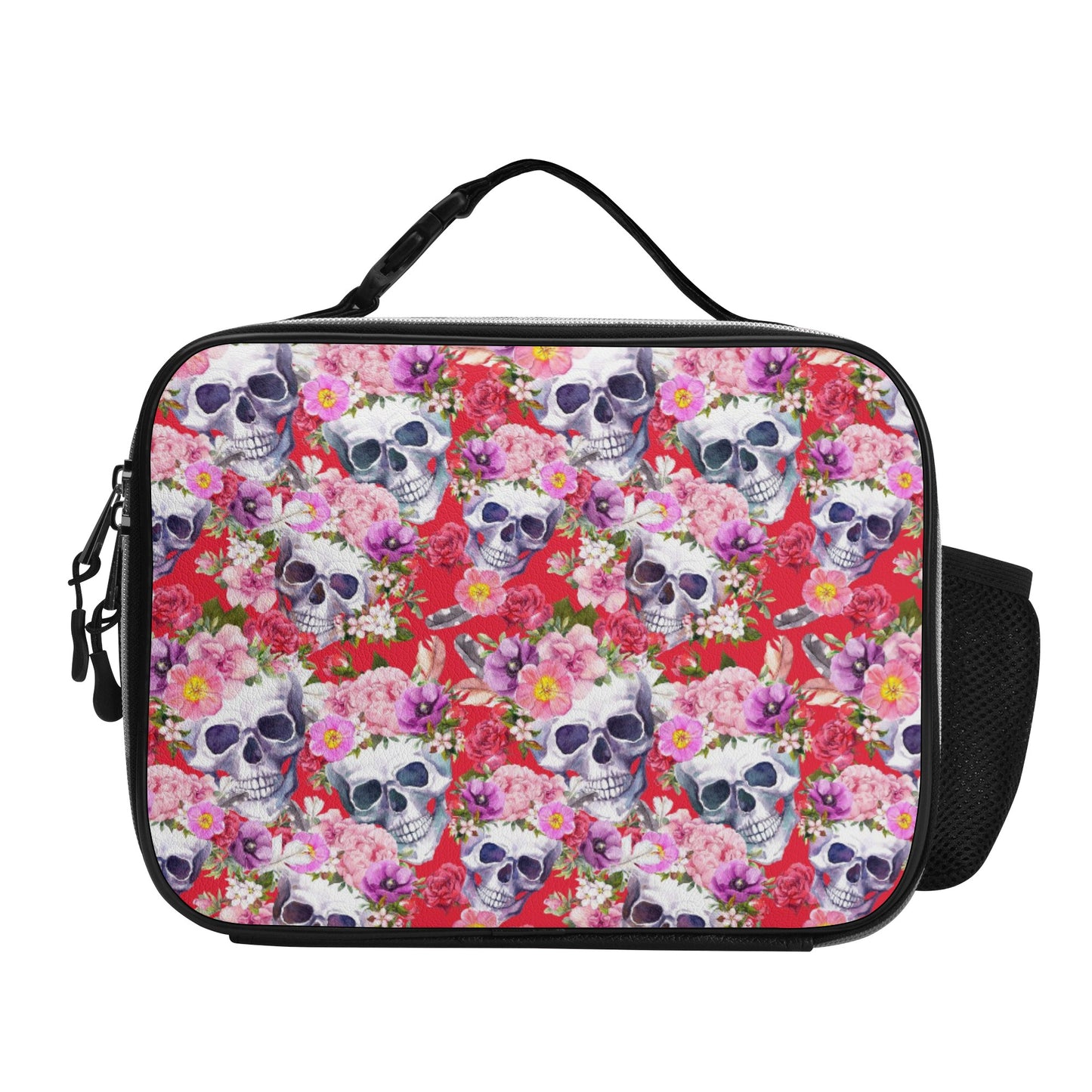 Sugar skull day of the dead gothic Halloweeen Detachable Leather Lunch Bag