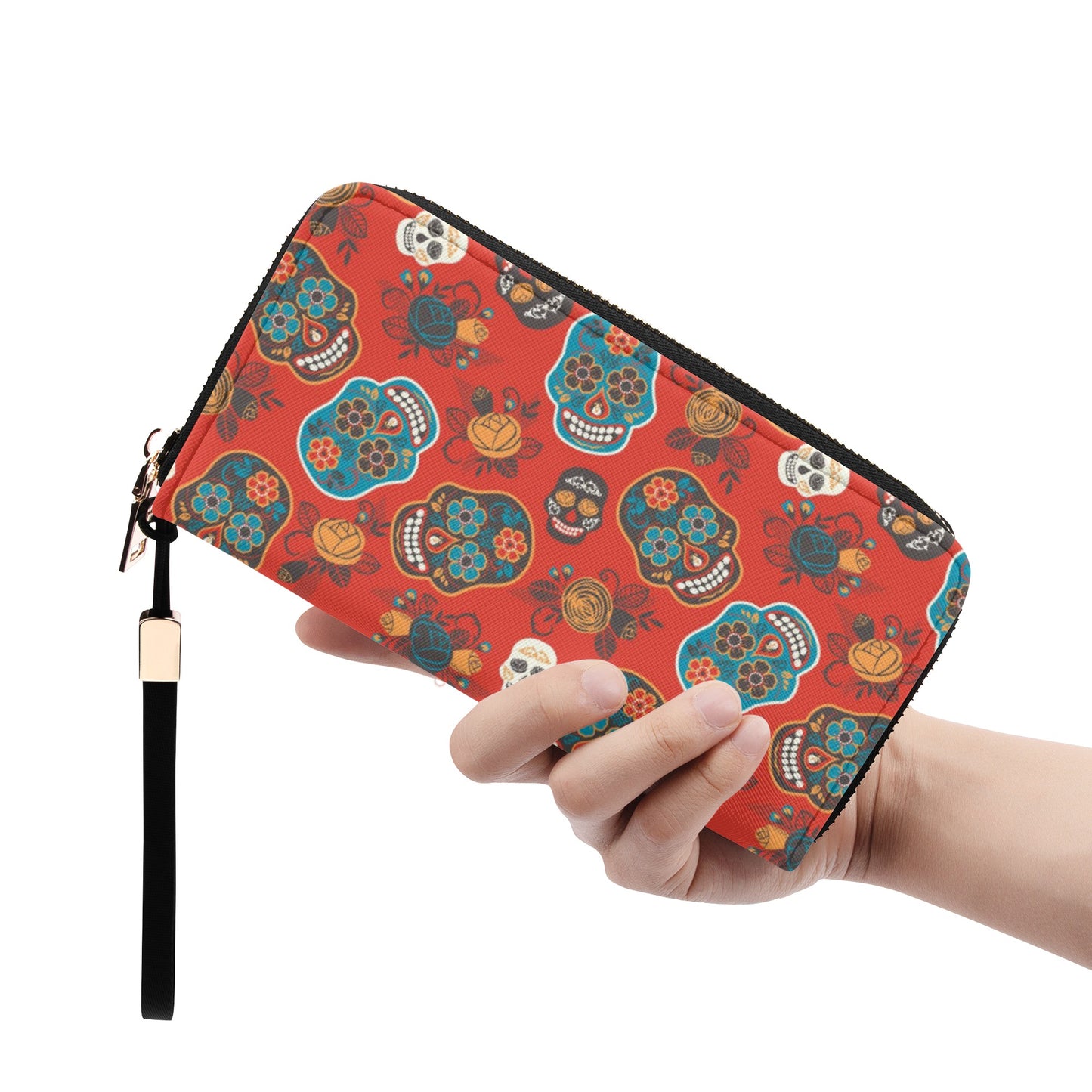 Sugar skull day of the dead gothic Halloweeen Casual Clutch Wallet