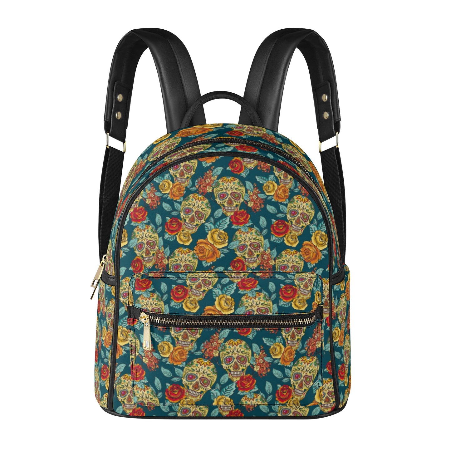 Day of the dead sugar skull Women's Casual PU Backpack