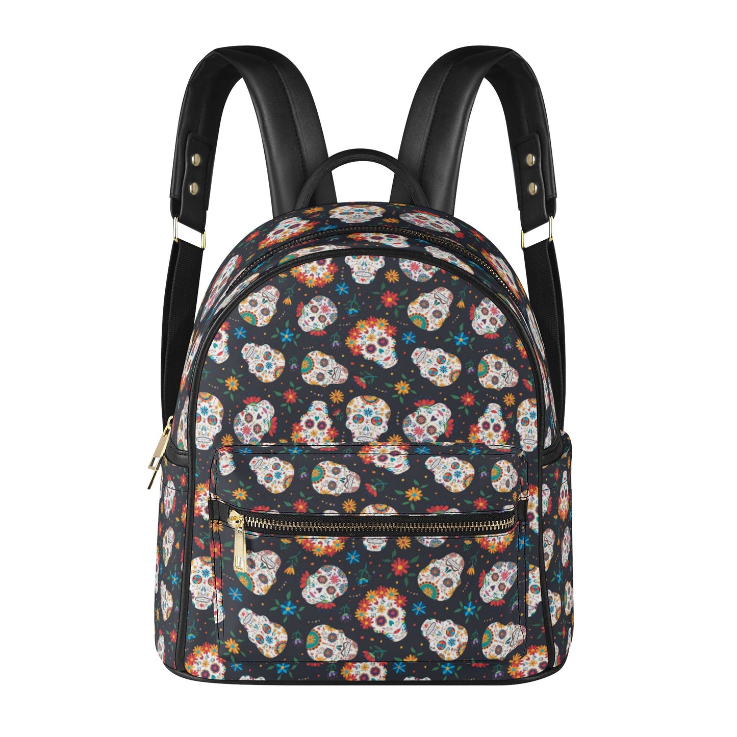Day of the dead sugar skull Women's Casual PU Backpack