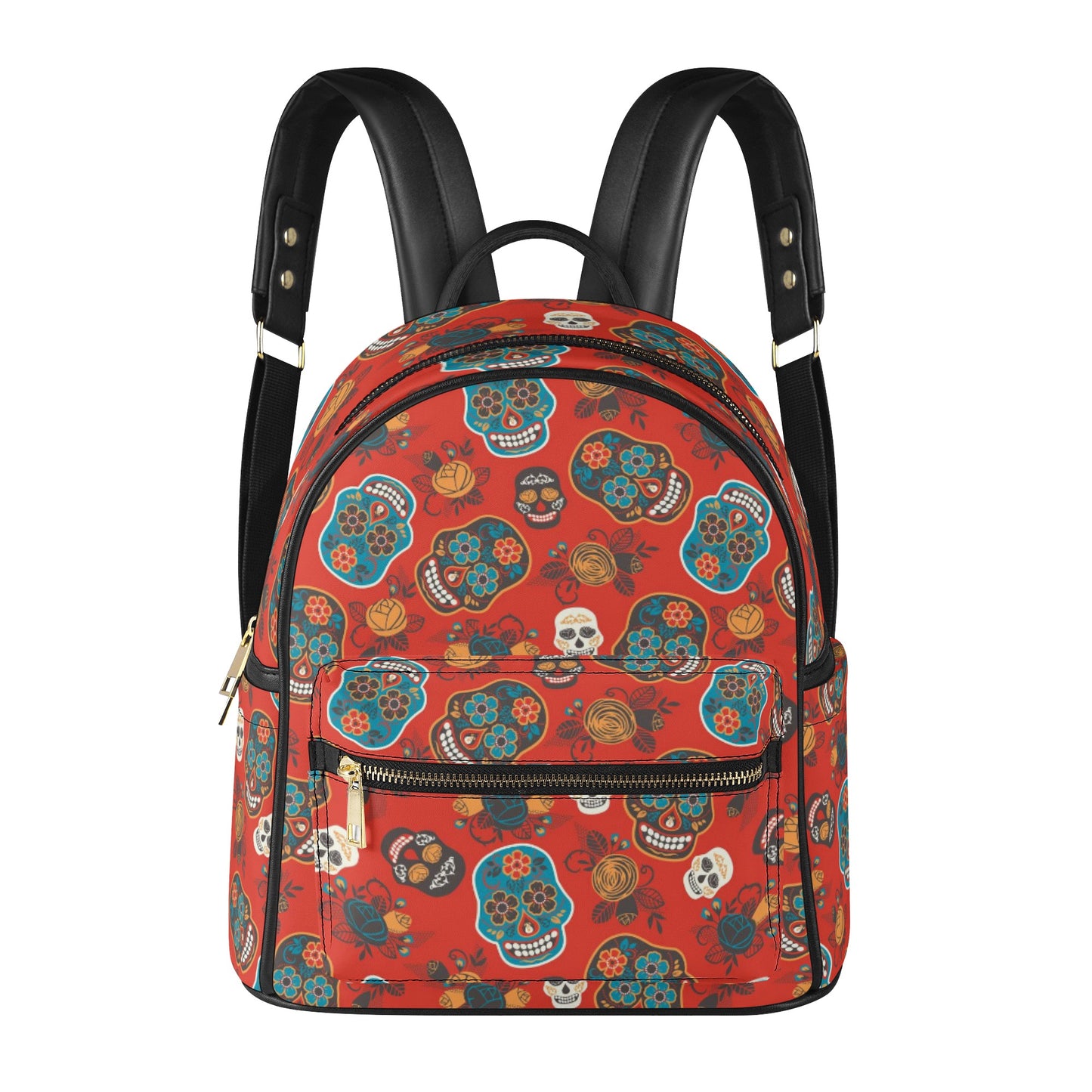 Day of the dead sugar skull Women's Casual PU Backpack