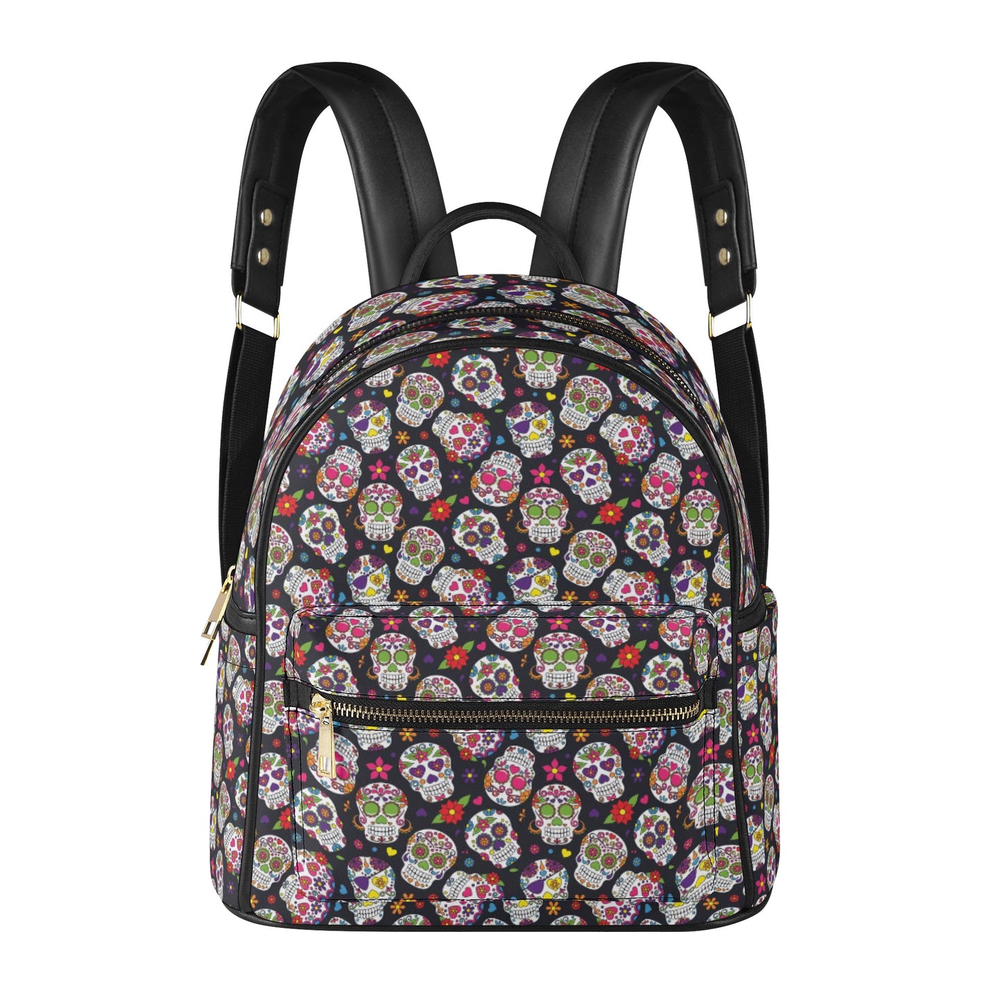 Day of the dead sugar skull Women's Casual PU Backpack