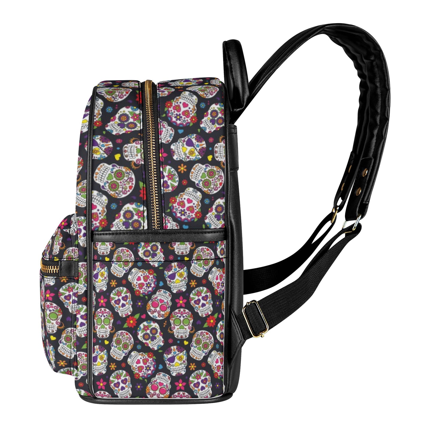 Day of the dead sugar skull Women's Casual PU Backpack