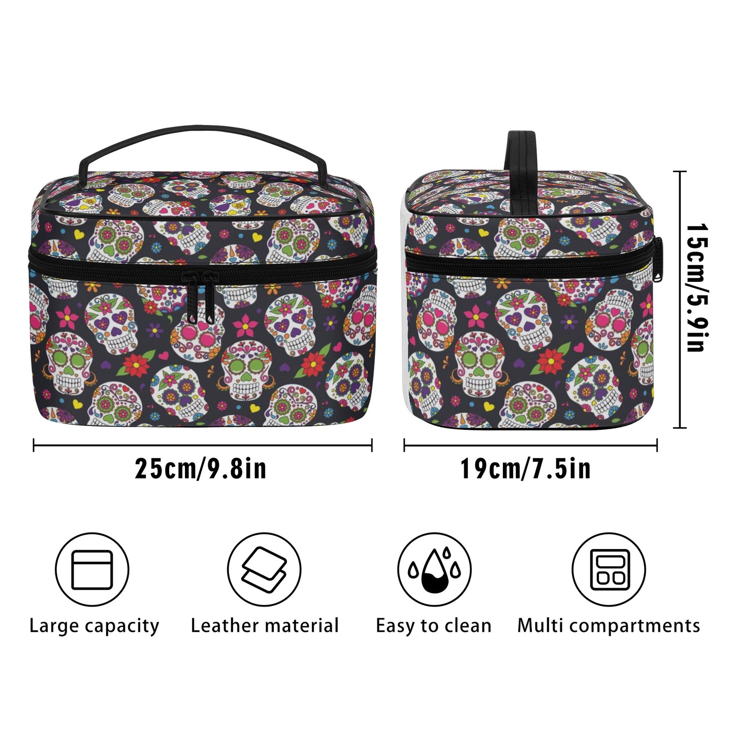 All Over Printing Leather Cosmetic Bag