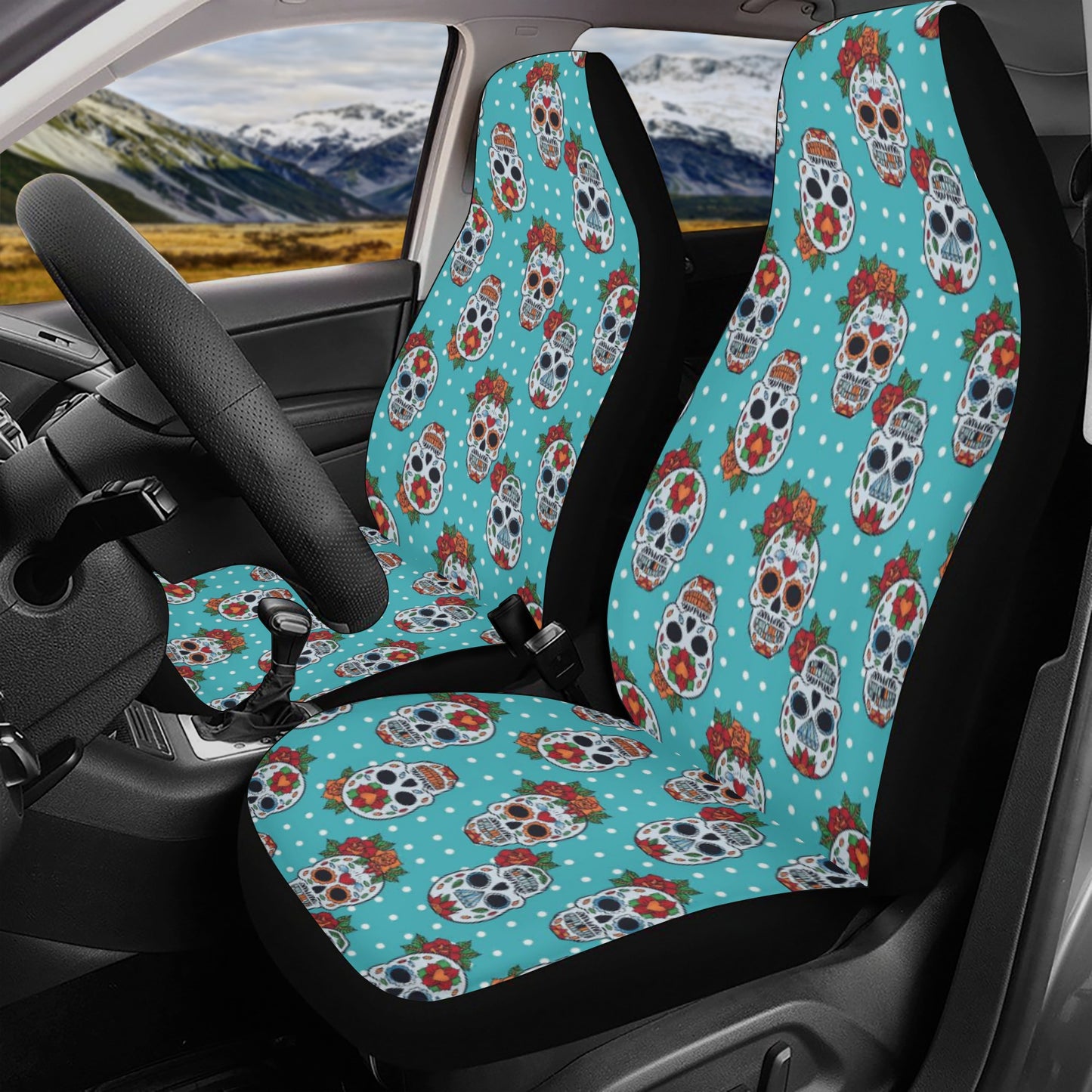 Sugar skull Day of the dead Mexican skull Car Seat Cover Set