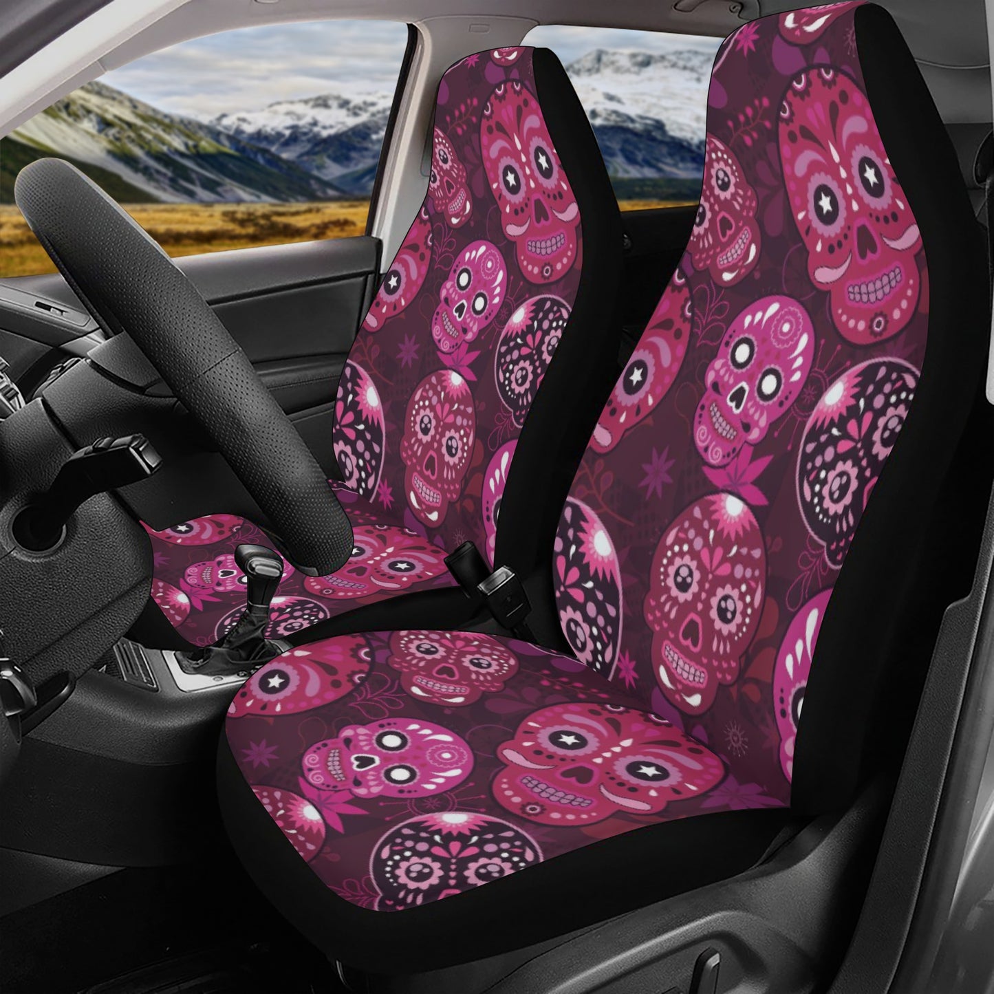 Day of the dead sugar skull Halloween Car Seat Cover Set