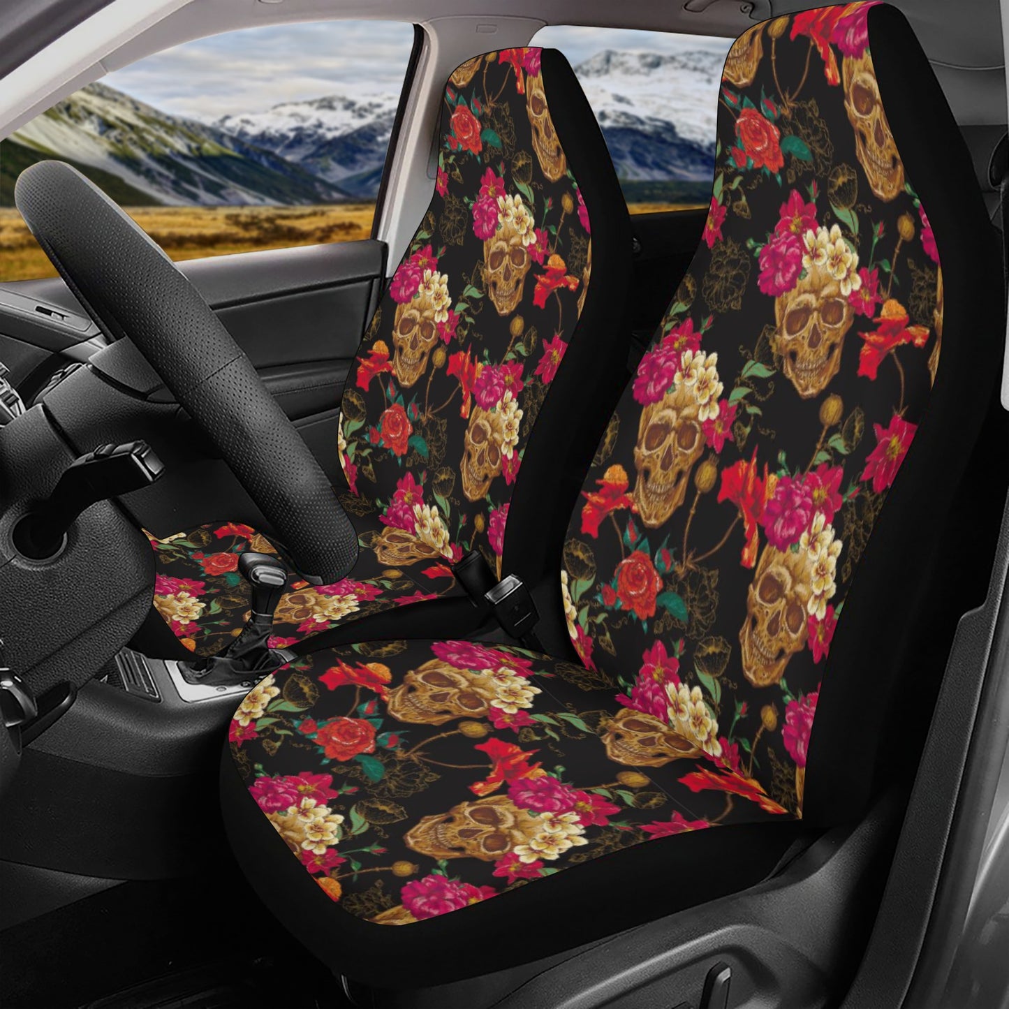 Sugar skull Day of the dead Mexican skull Car Seat Cover Set