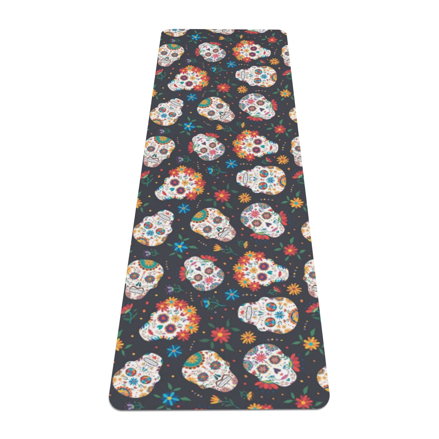 Sugar skull day of the dead Rubber Yoga Mat