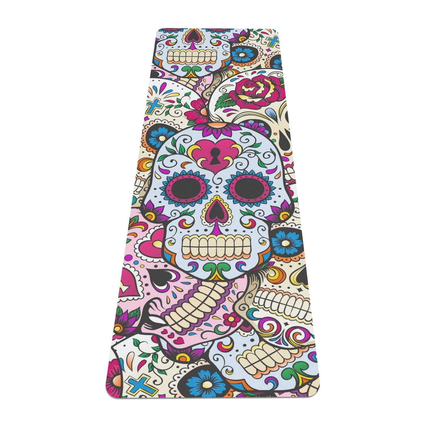 Day of the dead sugar skull pattern Rubber Yoga Mat