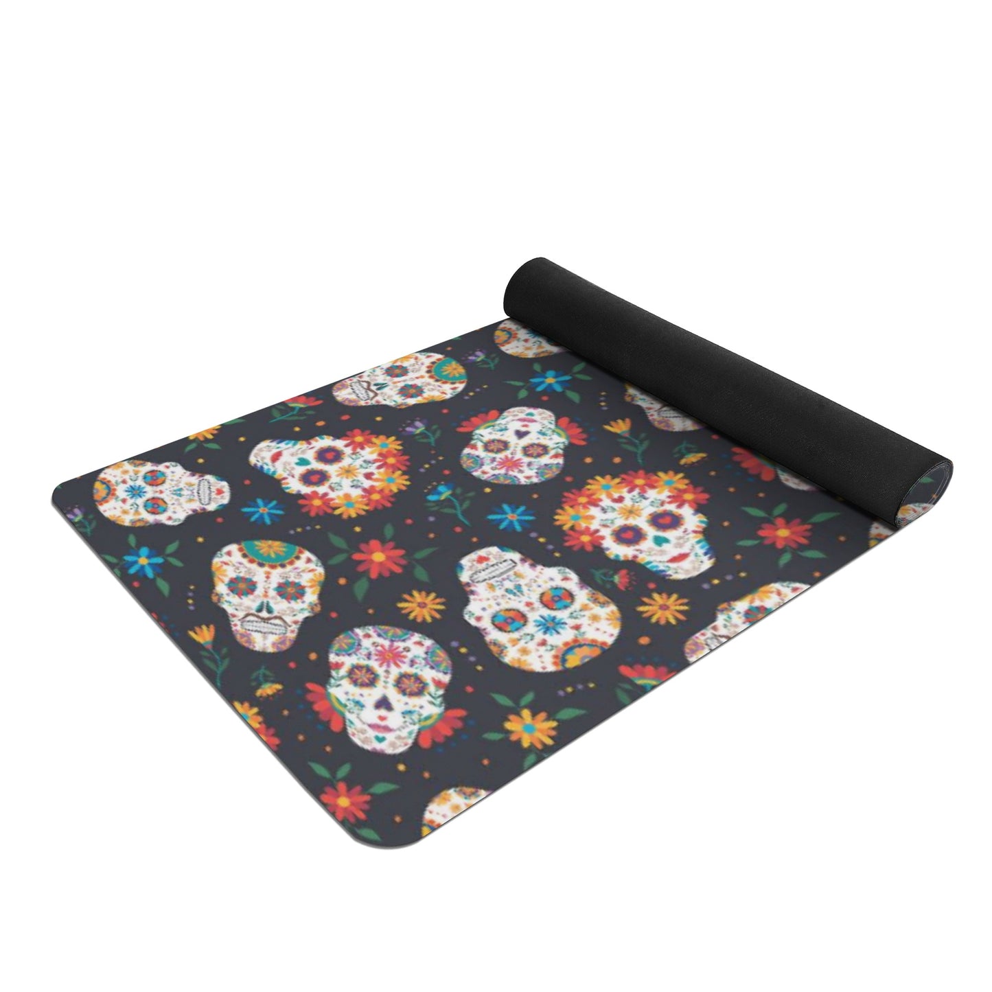 Sugar skull day of the dead Rubber Yoga Mat