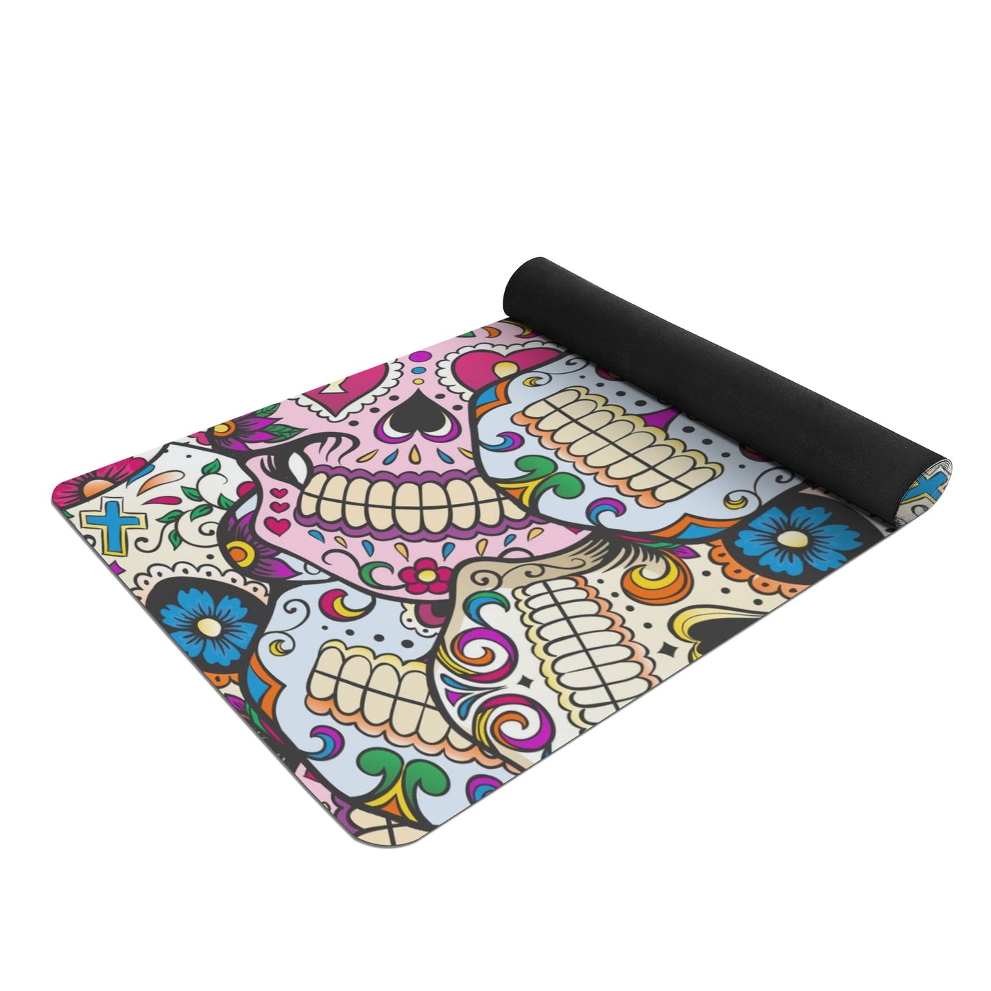 Day of the dead sugar skull pattern Rubber Yoga Mat