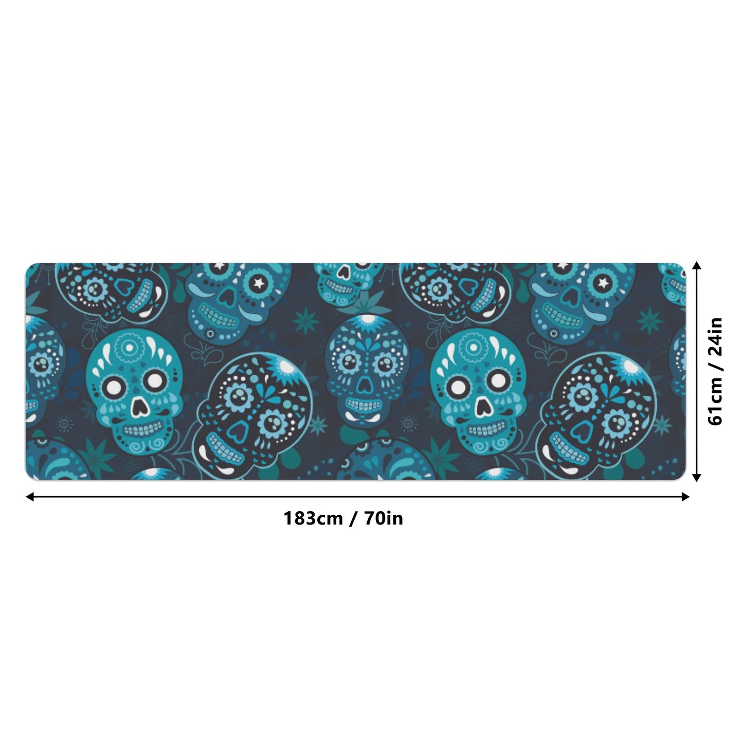 Day of the dead sugar skull pattern Rubber Yoga Mat