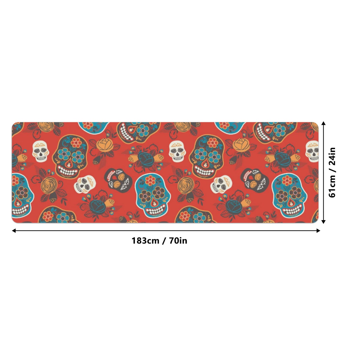 Day of the dead sugar skull pattern Rubber Yoga Mat