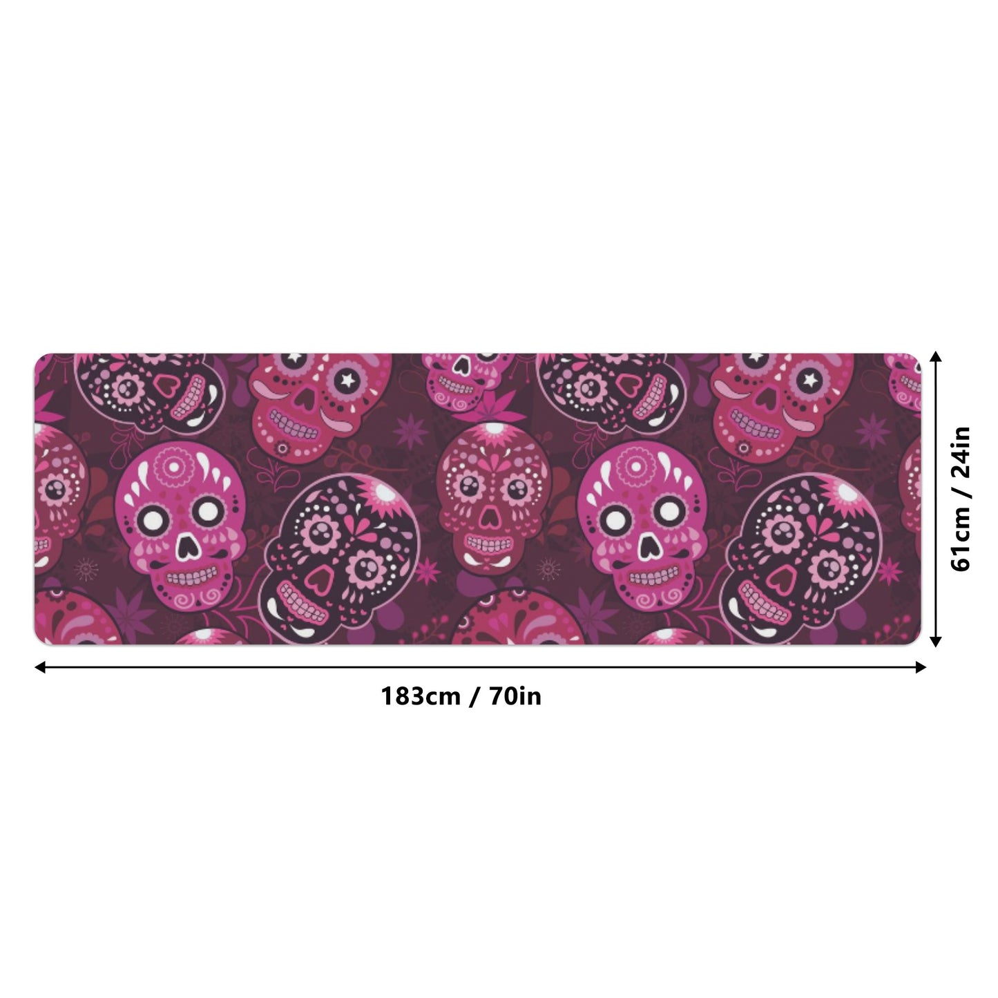 Day of the dead sugar skull pattern Rubber Yoga Mat