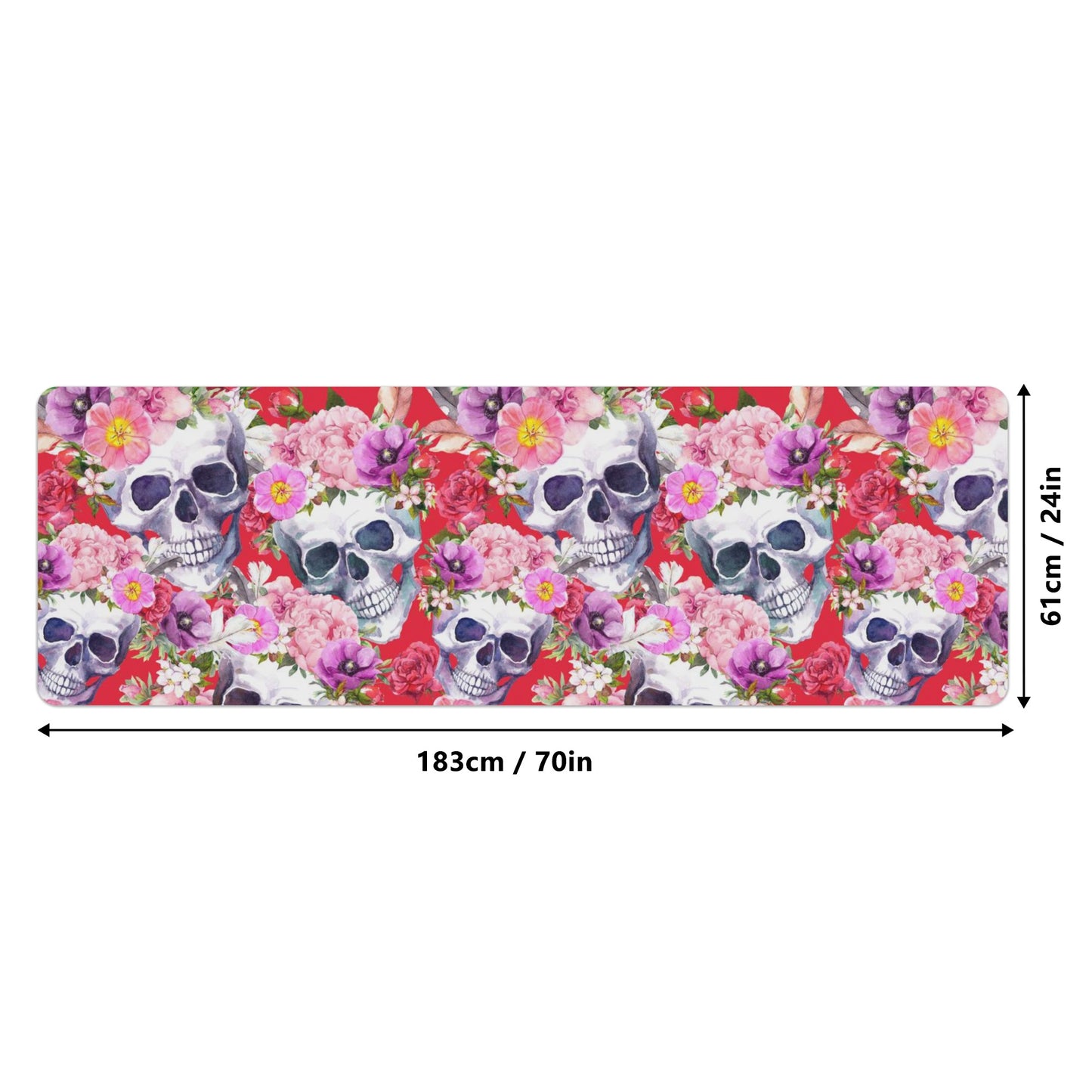 Day of the dead sugar skull pattern Rubber Yoga Mat