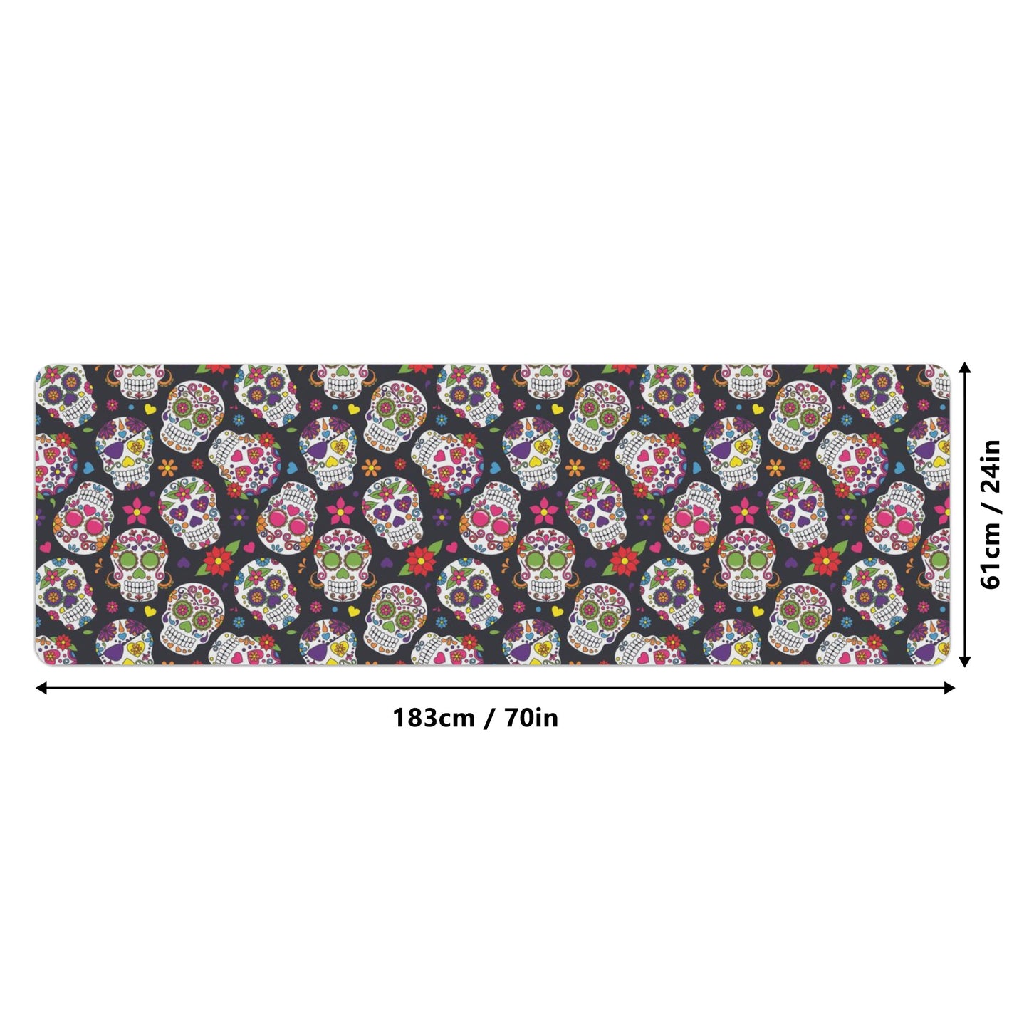 Day of the dead sugar skull pattern Rubber Yoga Mat