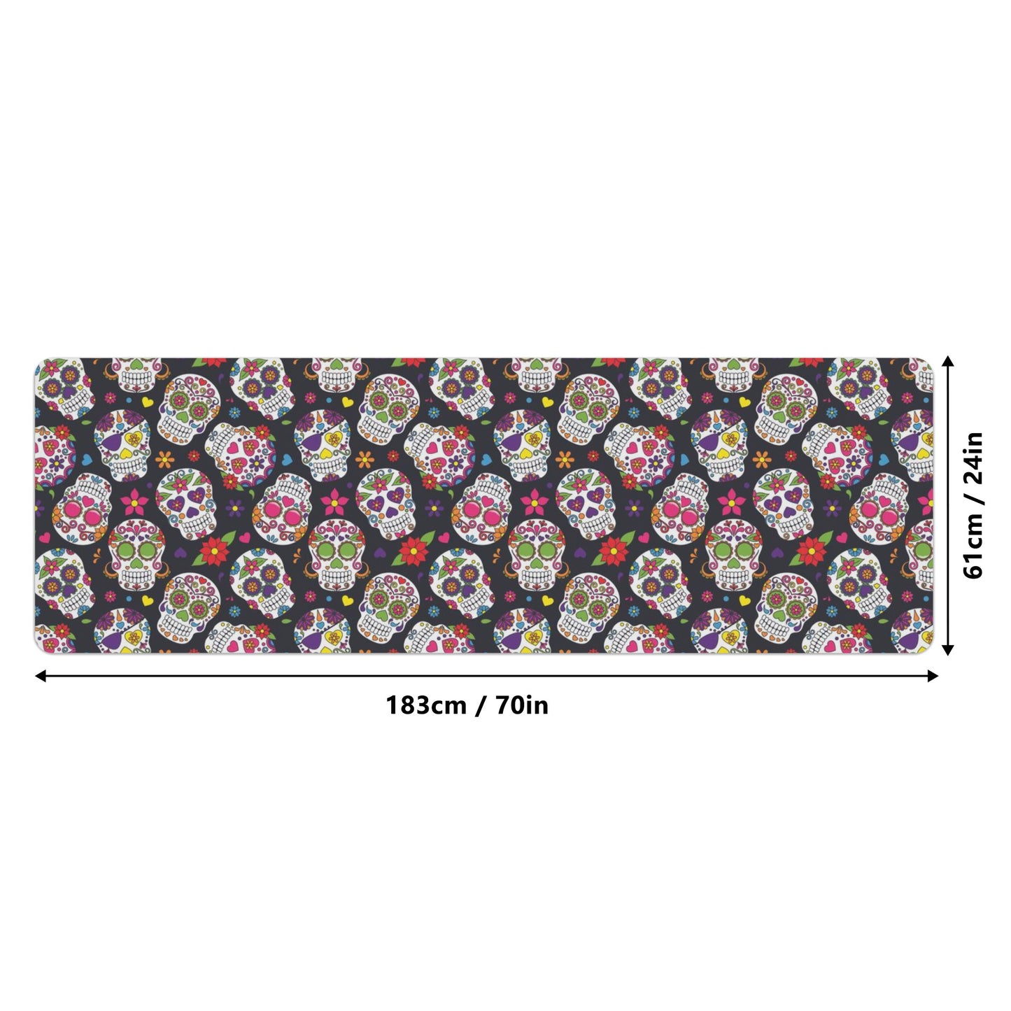 Day of the dead sugar skull pattern Rubber Yoga Mat