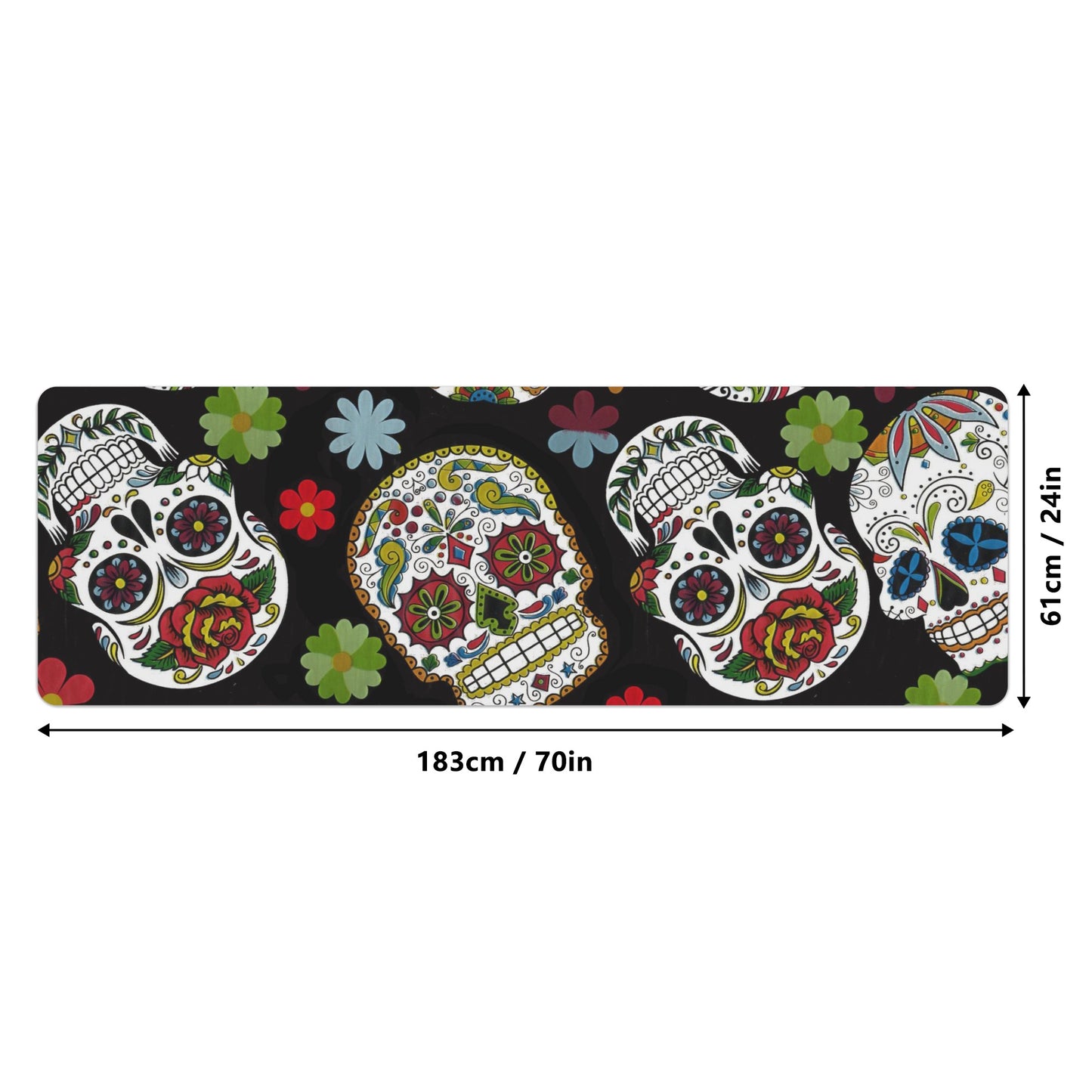 Day of the dead sugar skull pattern Rubber Yoga Mat