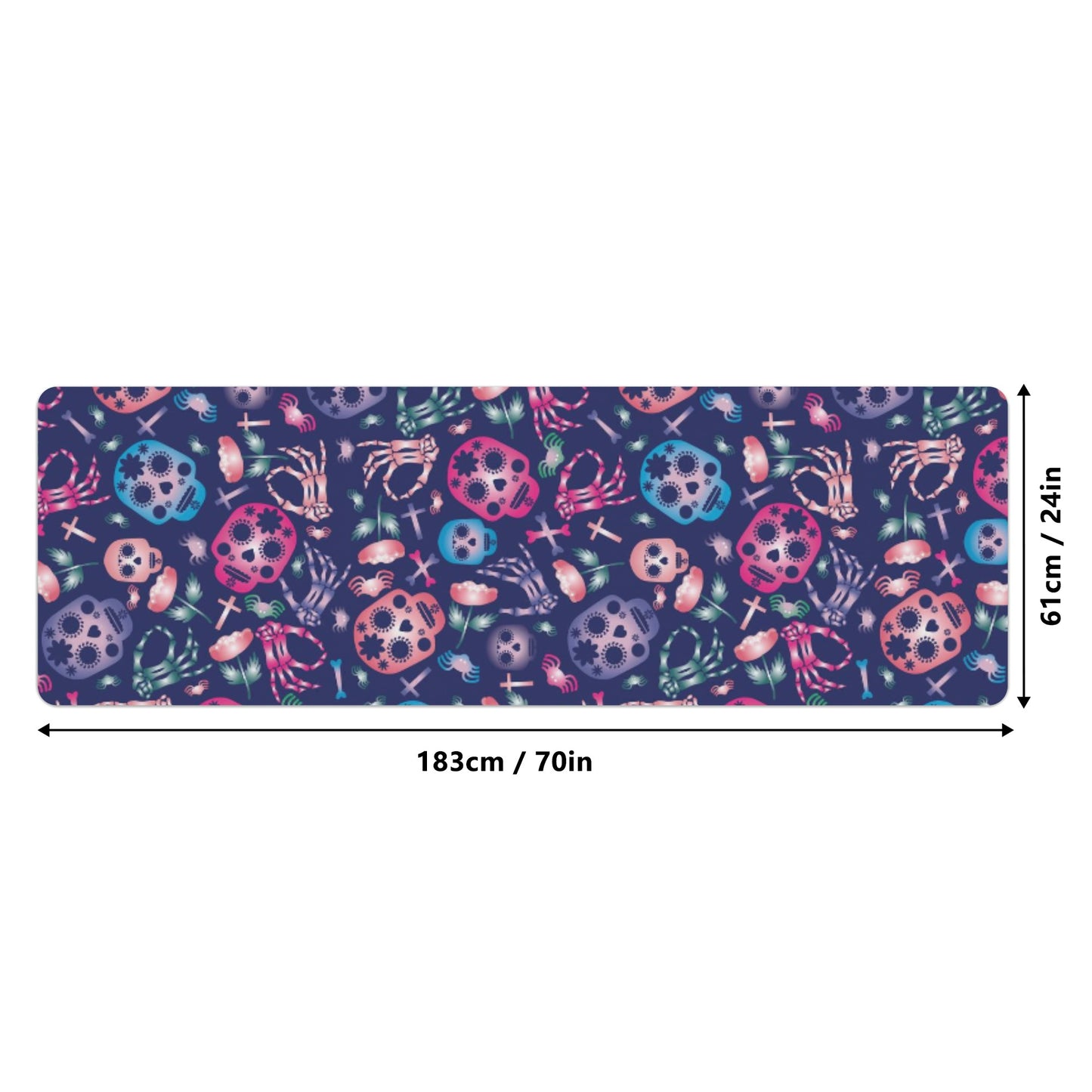 Day of the dead sugar skull pattern Rubber Yoga Mat