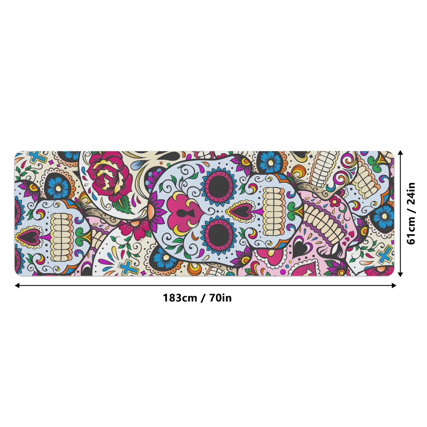 Day of the dead sugar skull pattern Rubber Yoga Mat