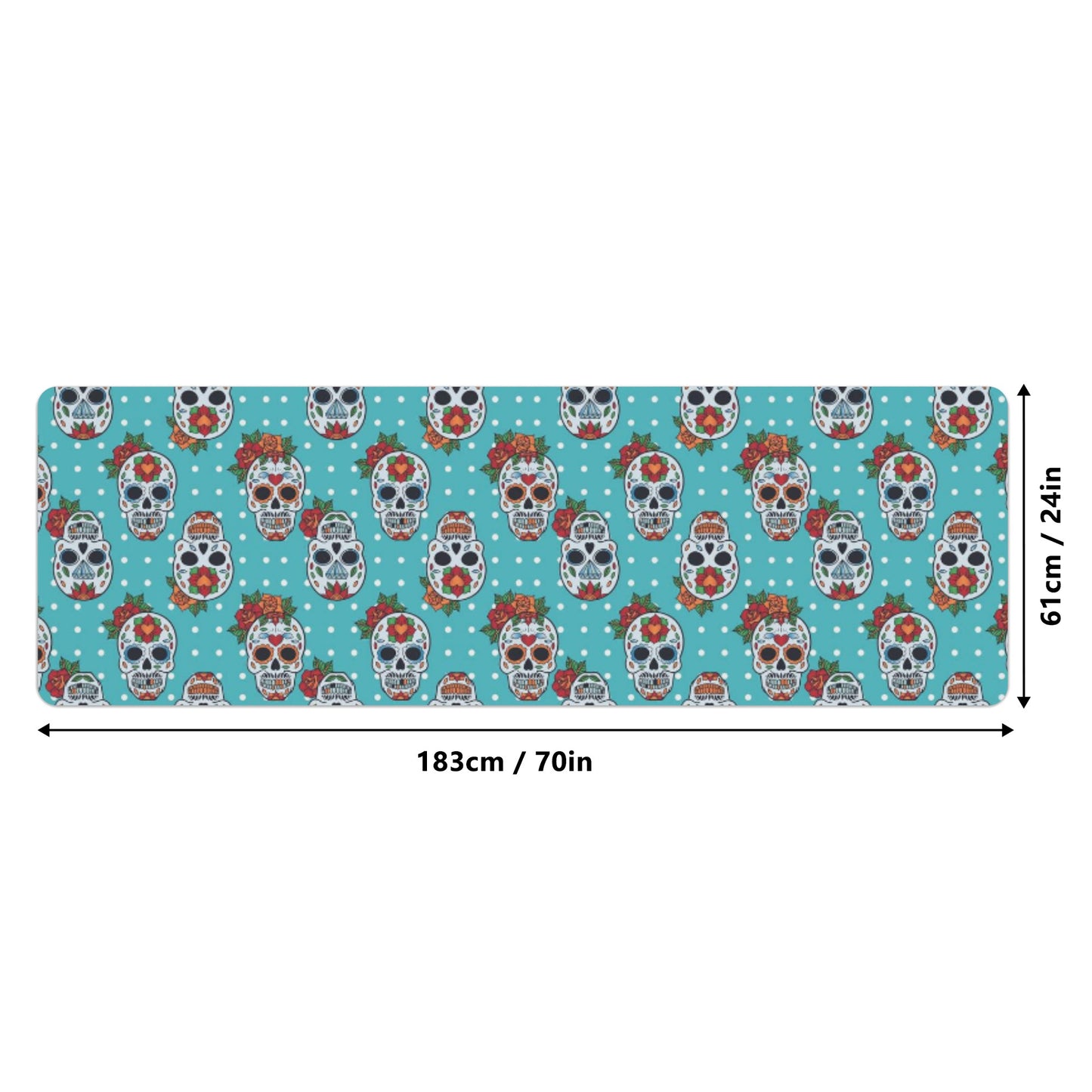 Day of the dead sugar skull pattern Rubber Yoga Mat