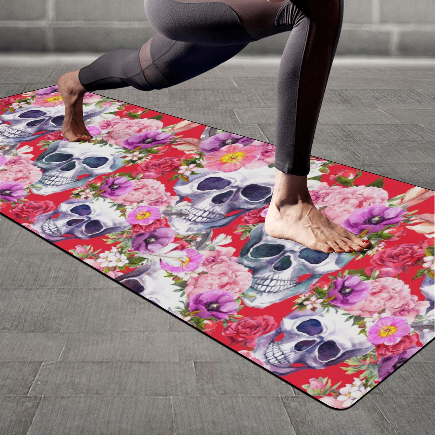 Day of the dead sugar skull pattern Rubber Yoga Mat