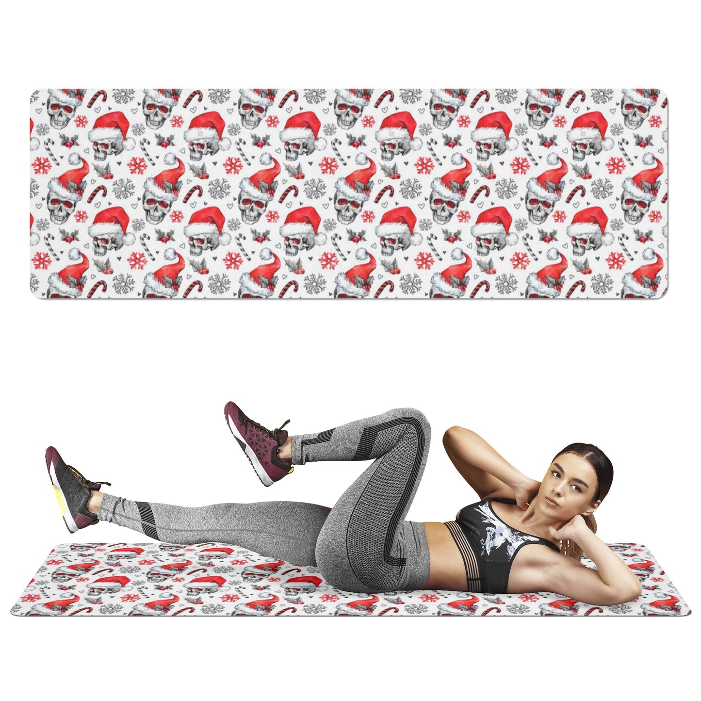 Sugar skull day of the dead Rubber Yoga Mat