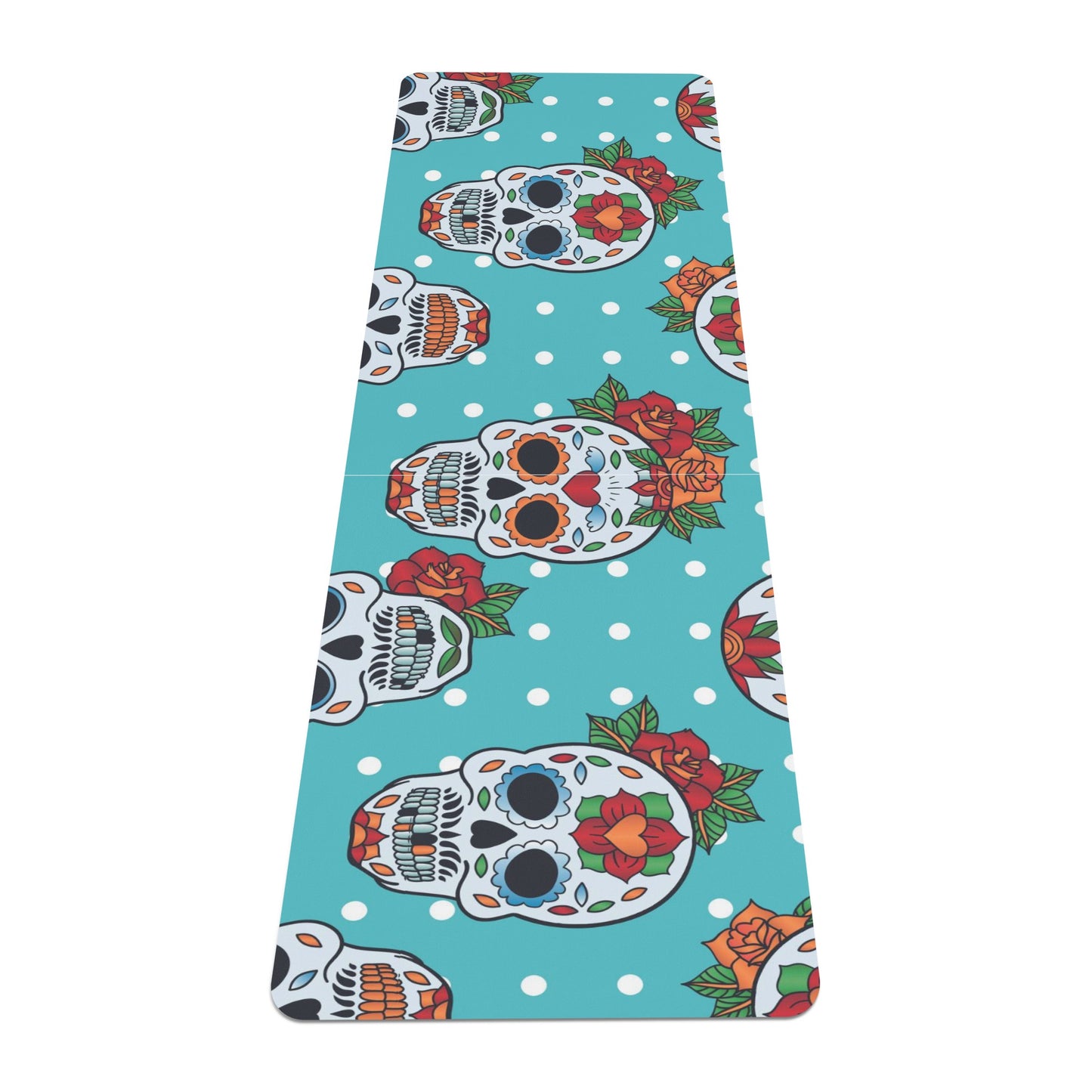 Sugar skull day of the dead Rubber Yoga Mat