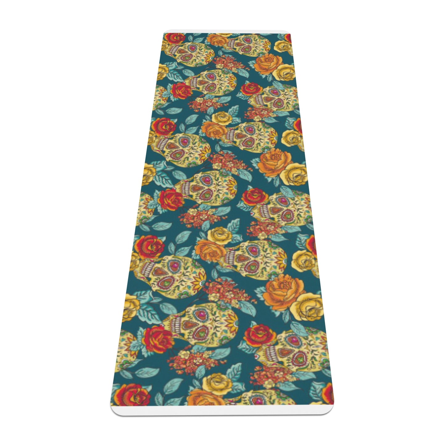 Sugar skull day of the dead Rubber Yoga Mat