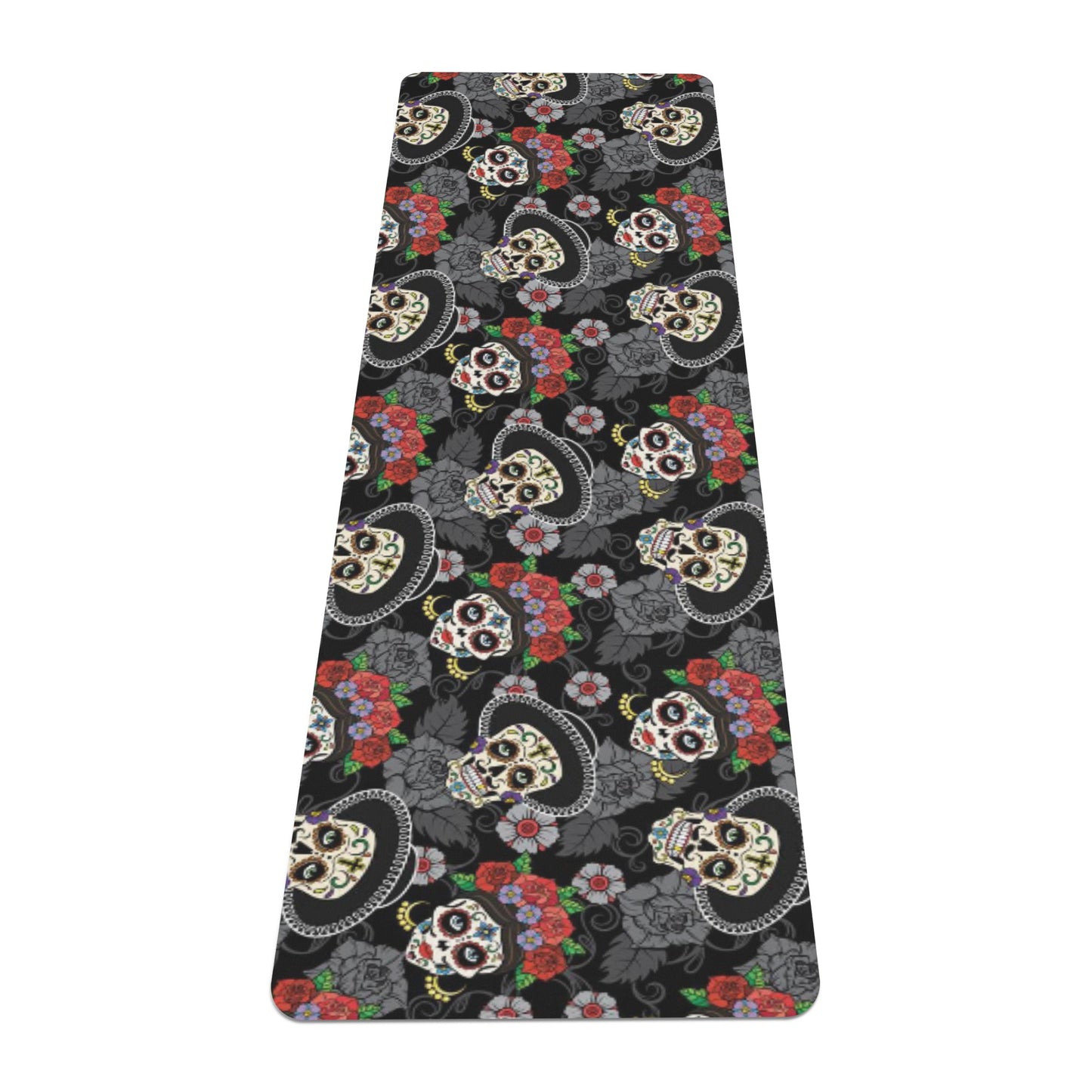 Sugar skull day of the dead Rubber Yoga Mat