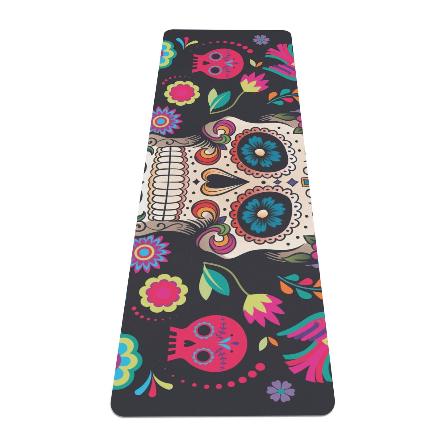 Sugar skull day of the dead Rubber Yoga Mat