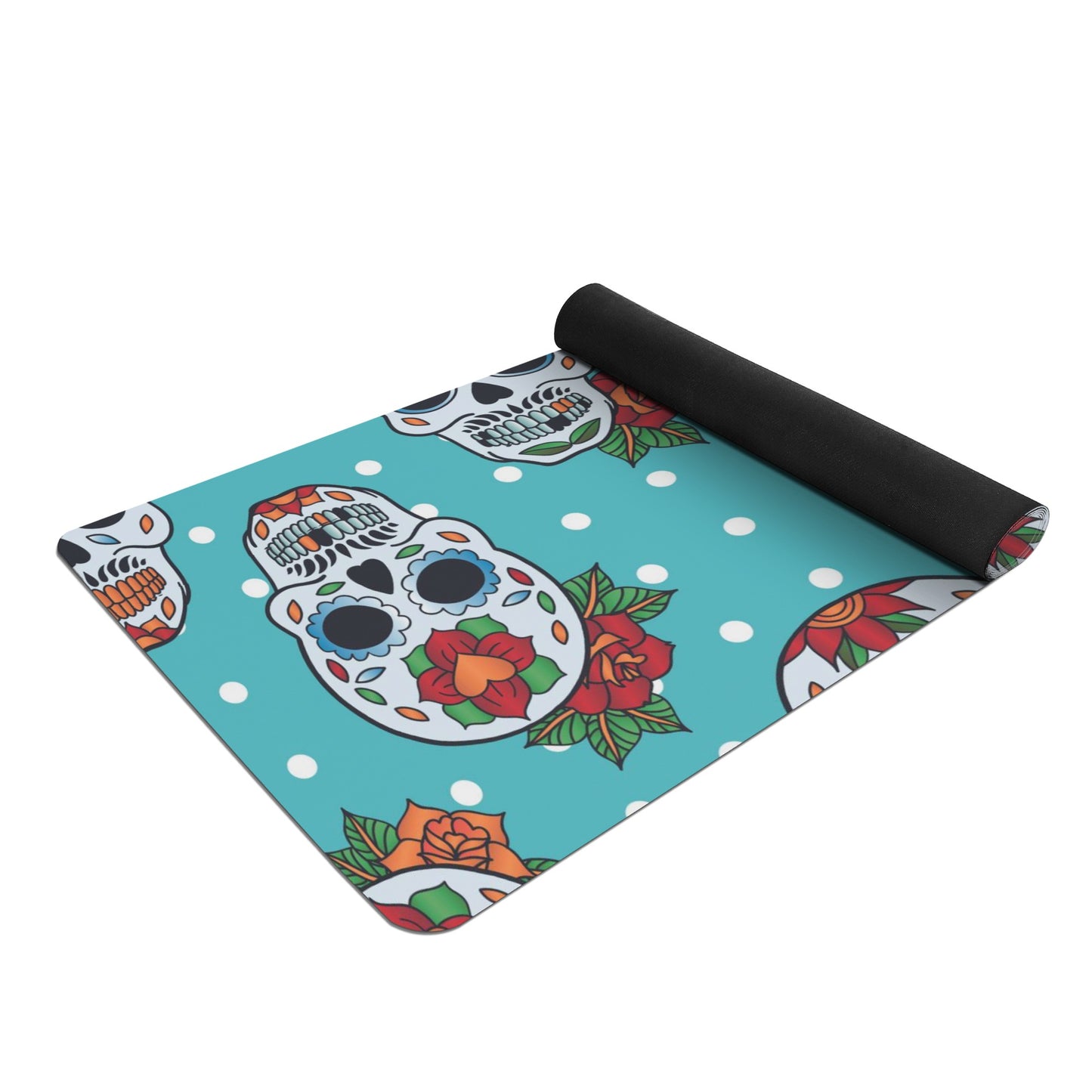 Sugar skull day of the dead Rubber Yoga Mat