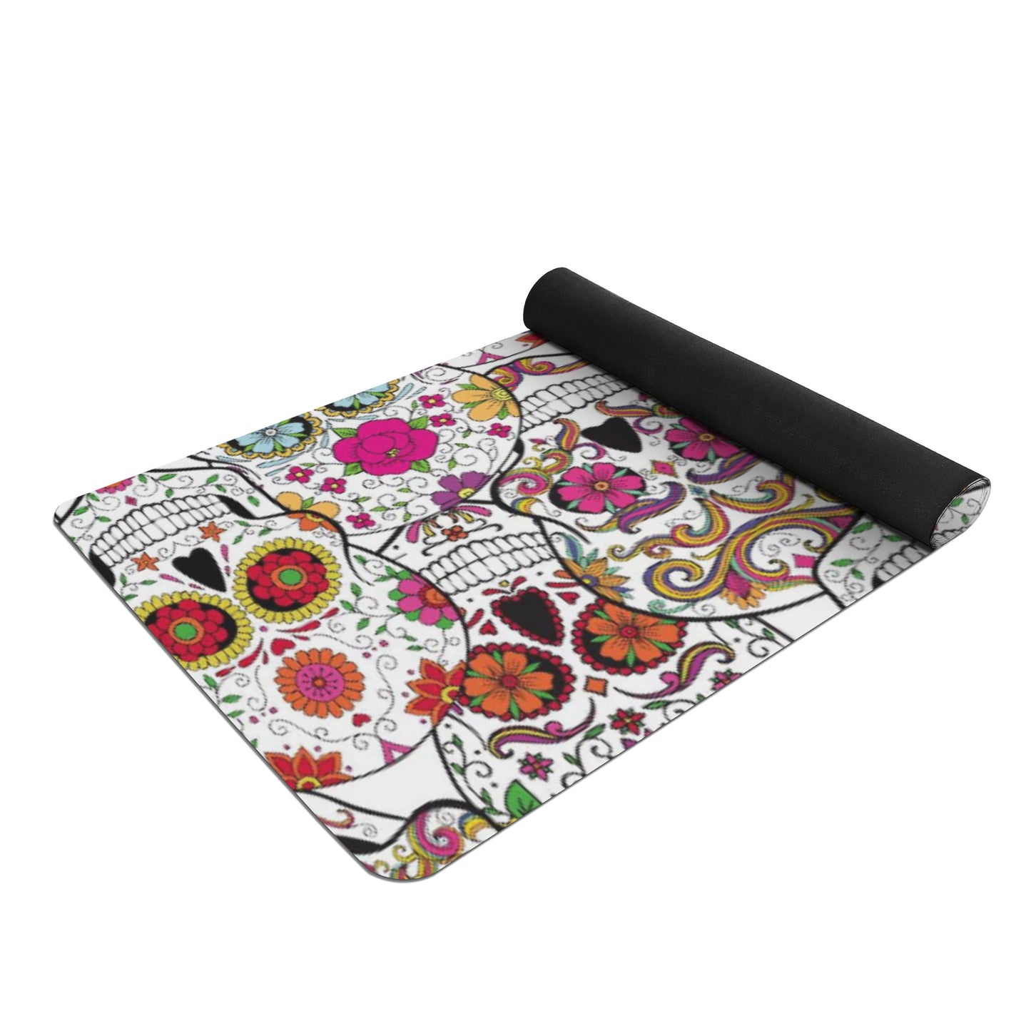 Sugar skull day of the dead Rubber Yoga Mat