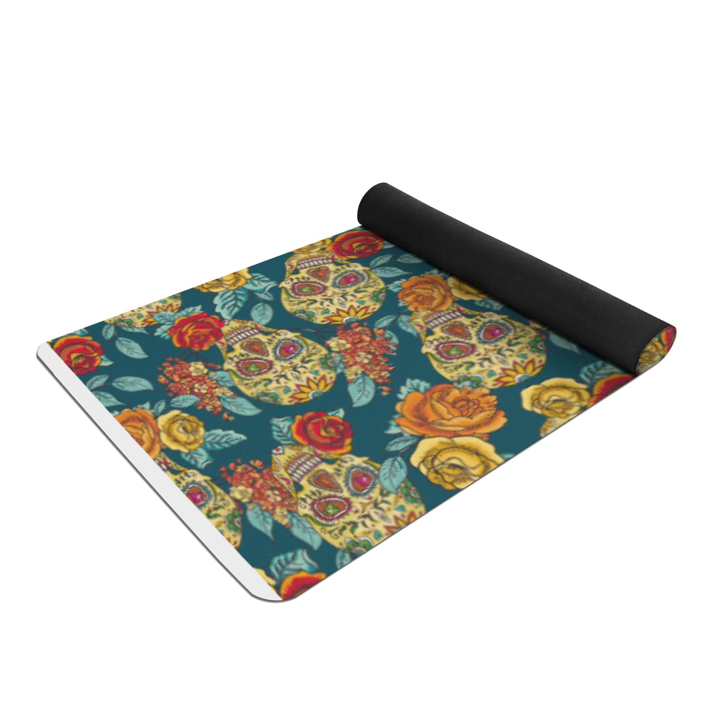 Sugar skull day of the dead Rubber Yoga Mat