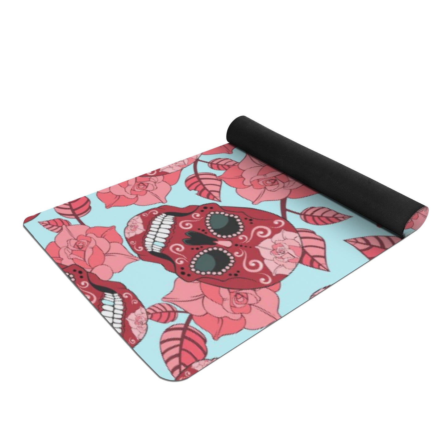 Sugar skull day of the dead Rubber Yoga Mat