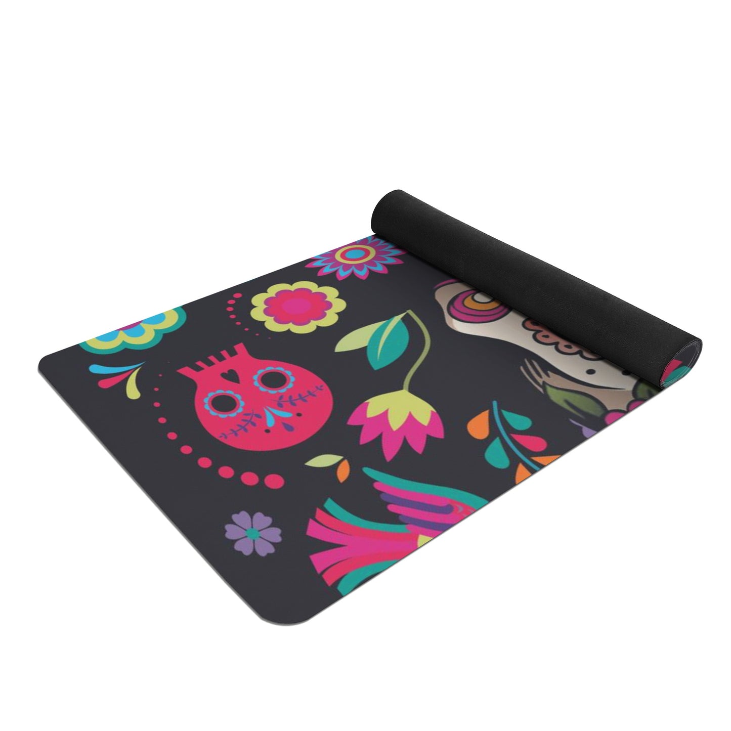 Sugar skull day of the dead Rubber Yoga Mat