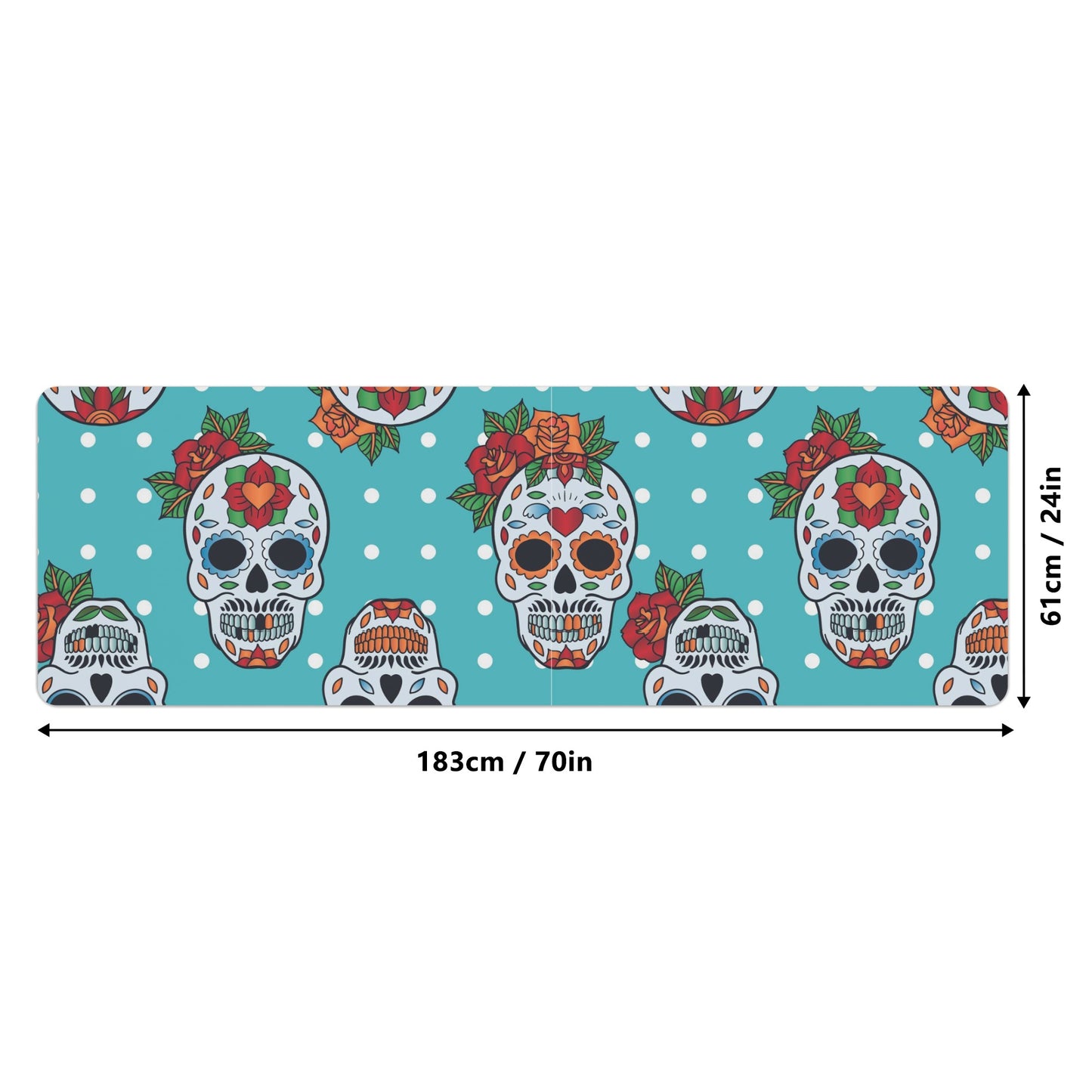 Sugar skull day of the dead Rubber Yoga Mat