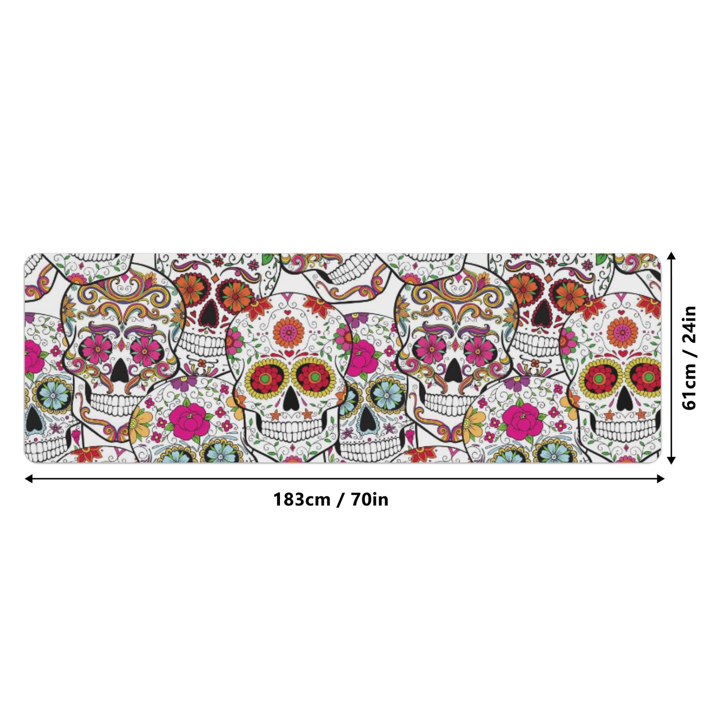 Sugar skull day of the dead Rubber Yoga Mat