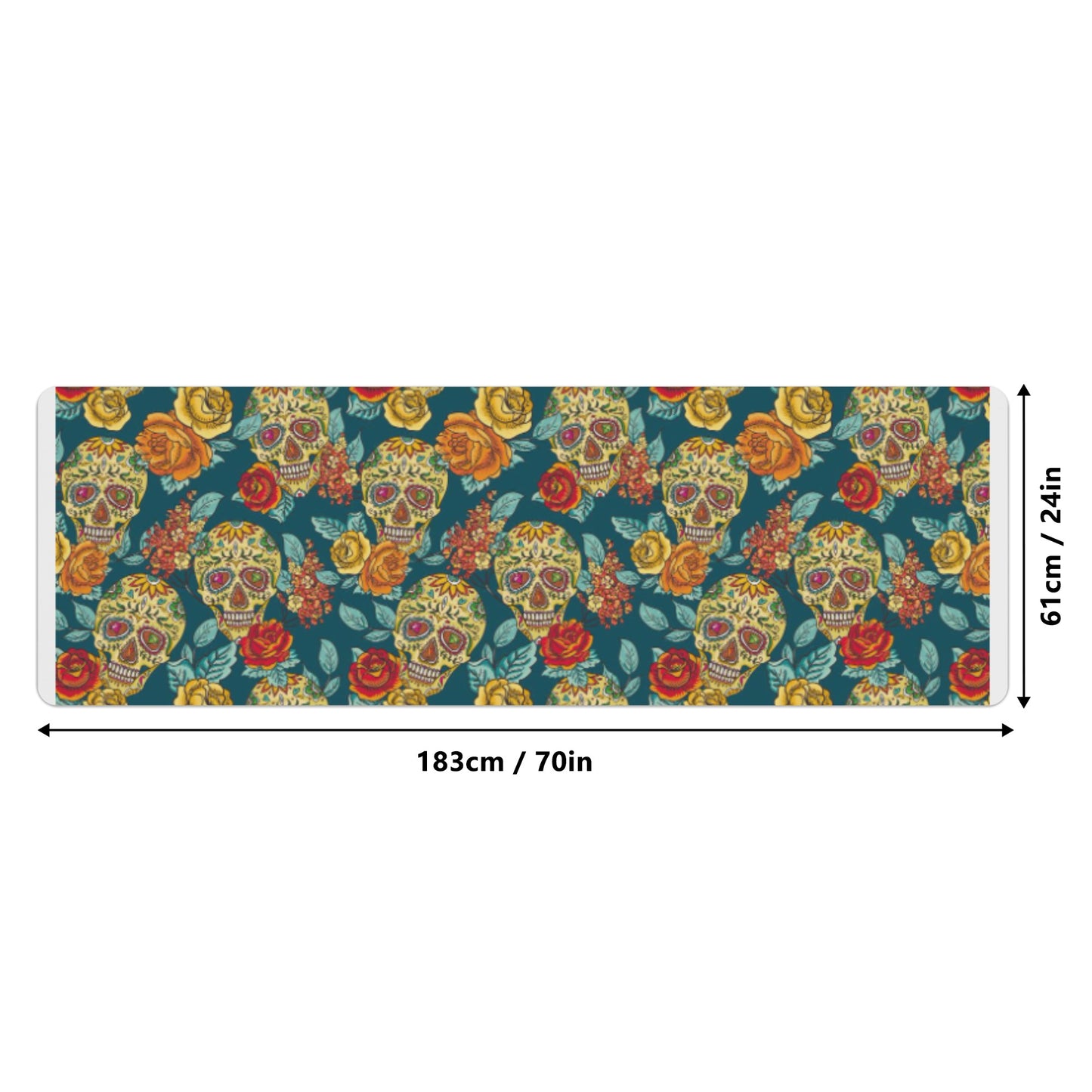 Sugar skull day of the dead Rubber Yoga Mat