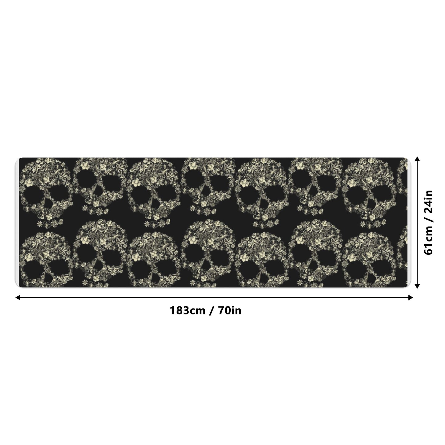 Sugar skull day of the dead Rubber Yoga Mat