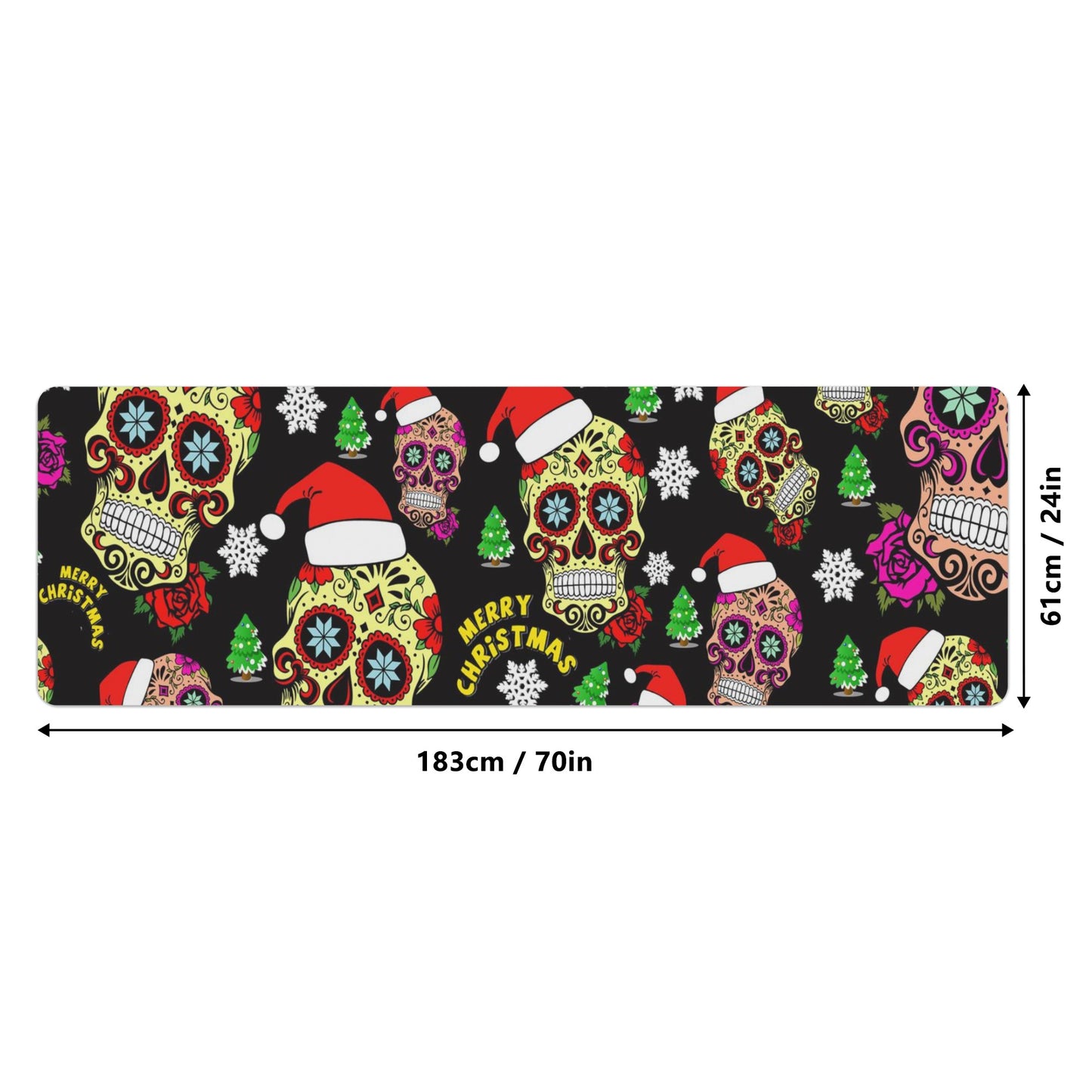 Sugar skull day of the dead Rubber Yoga Mat