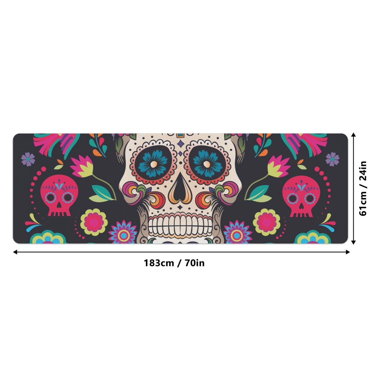 Sugar skull day of the dead Rubber Yoga Mat