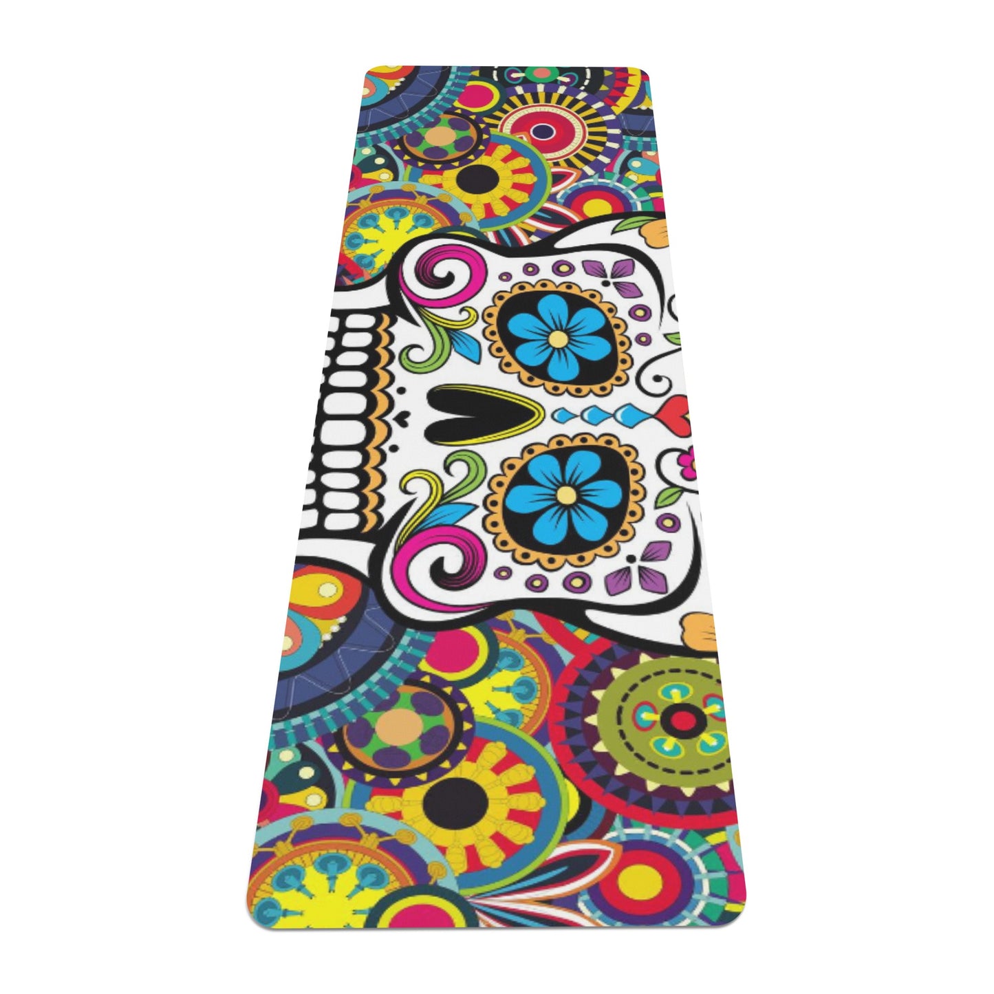 Sugar skull day of the dead Rubber Yoga Mat
