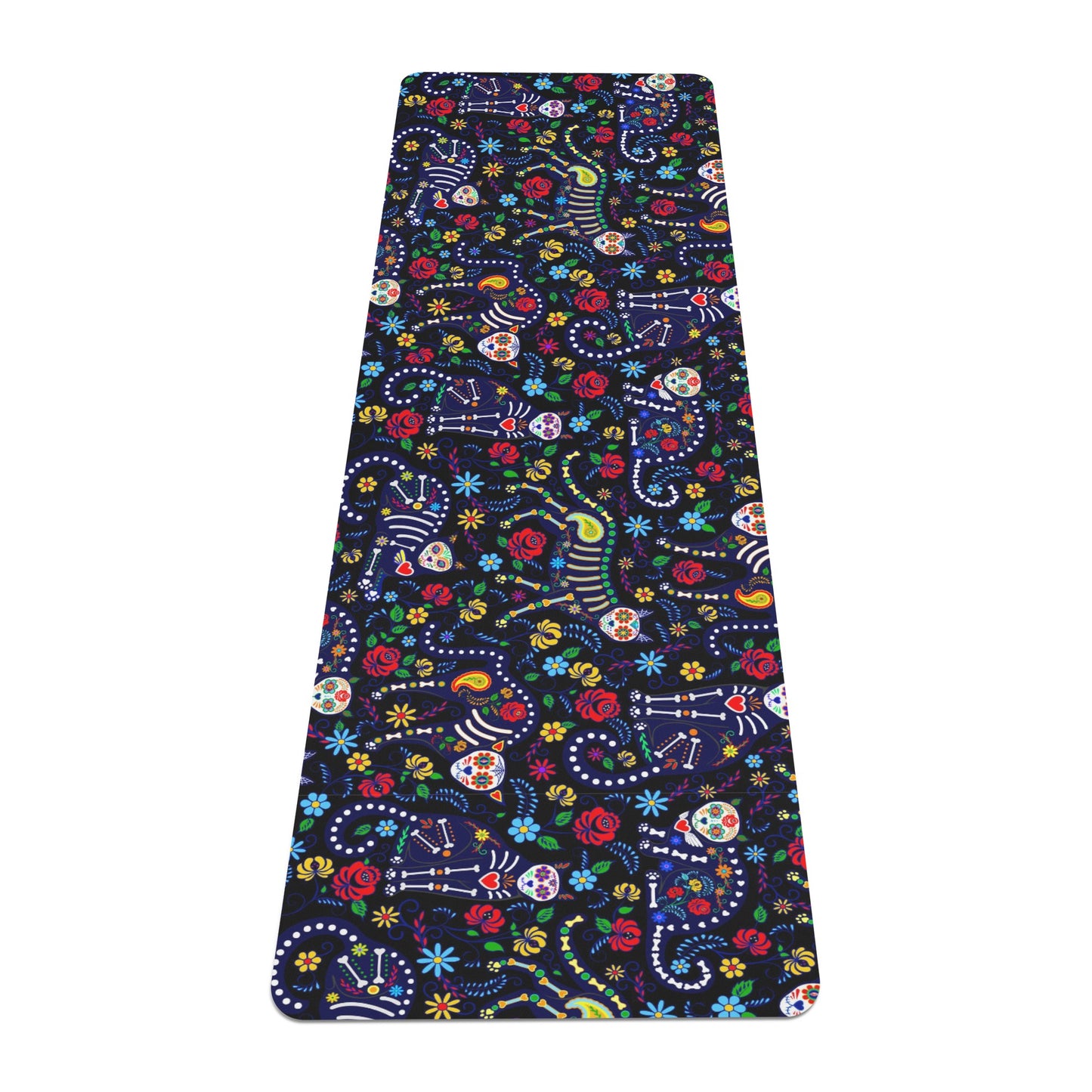 Sugar skull day of the dead Rubber Yoga Mat