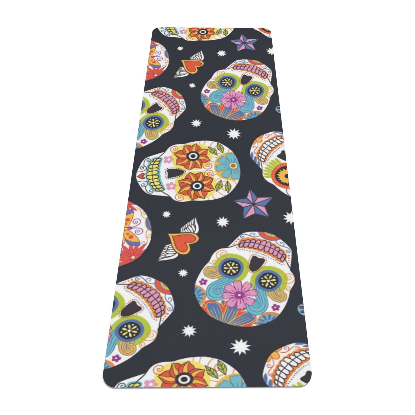 Sugar skull day of the dead Rubber Yoga Mat