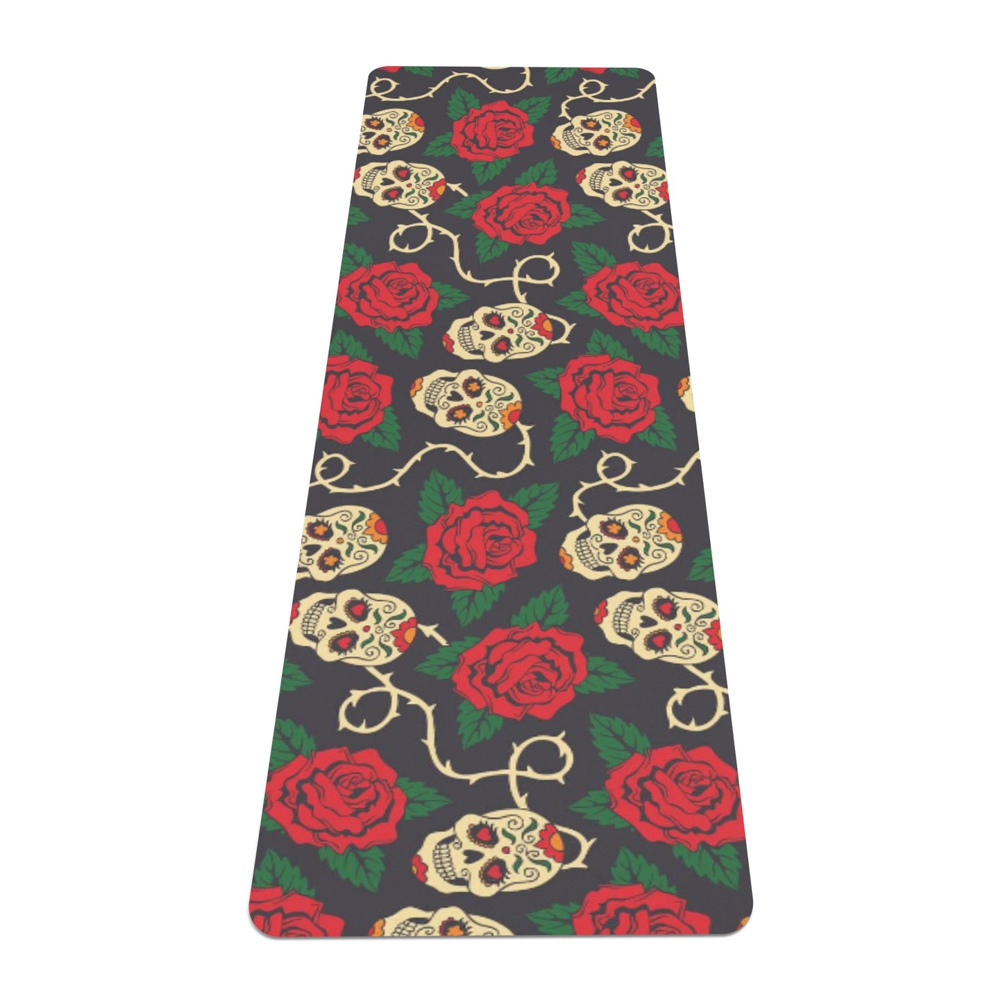 Sugar skull day of the dead Rubber Yoga Mat