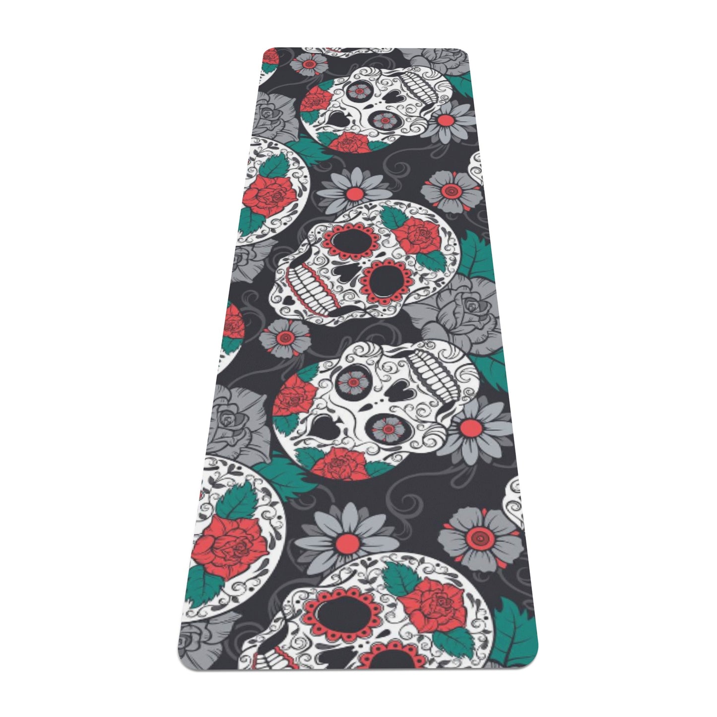 Sugar skull day of the dead Rubber Yoga Mat