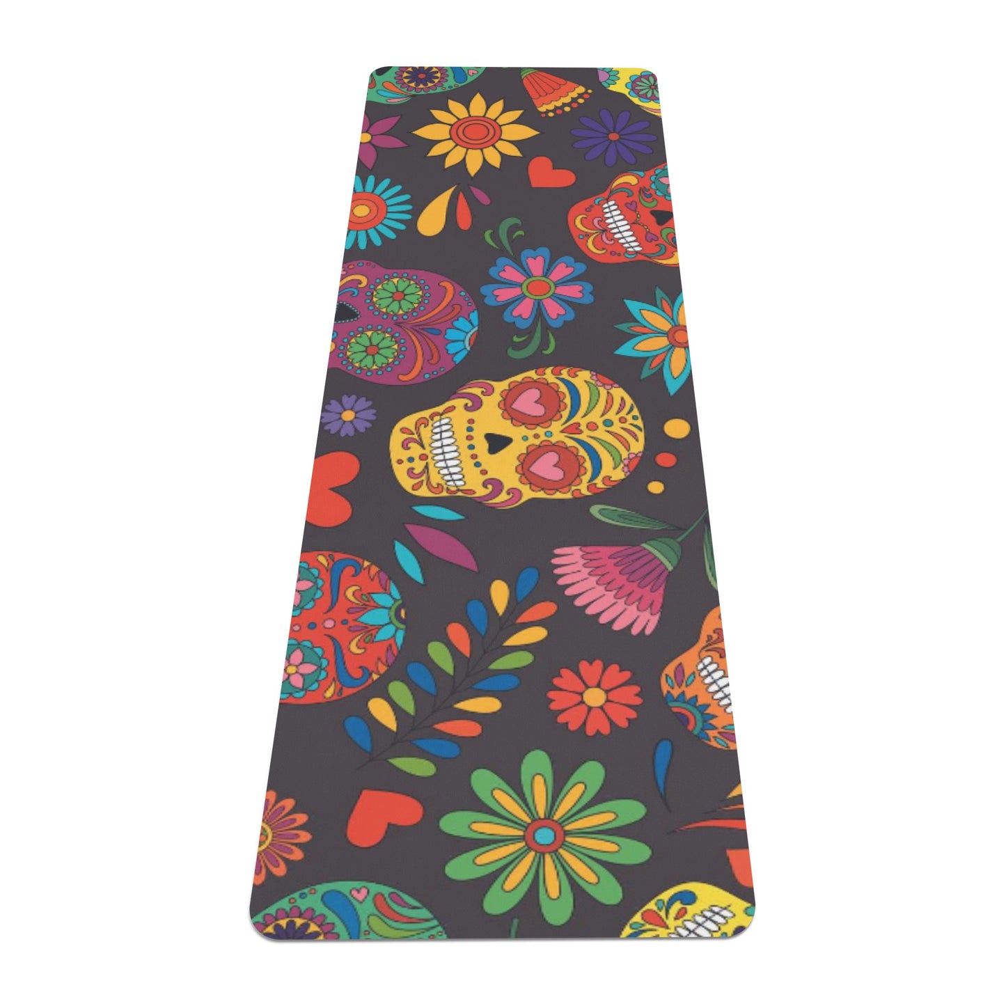 Sugar skull day of the dead Rubber Yoga Mat